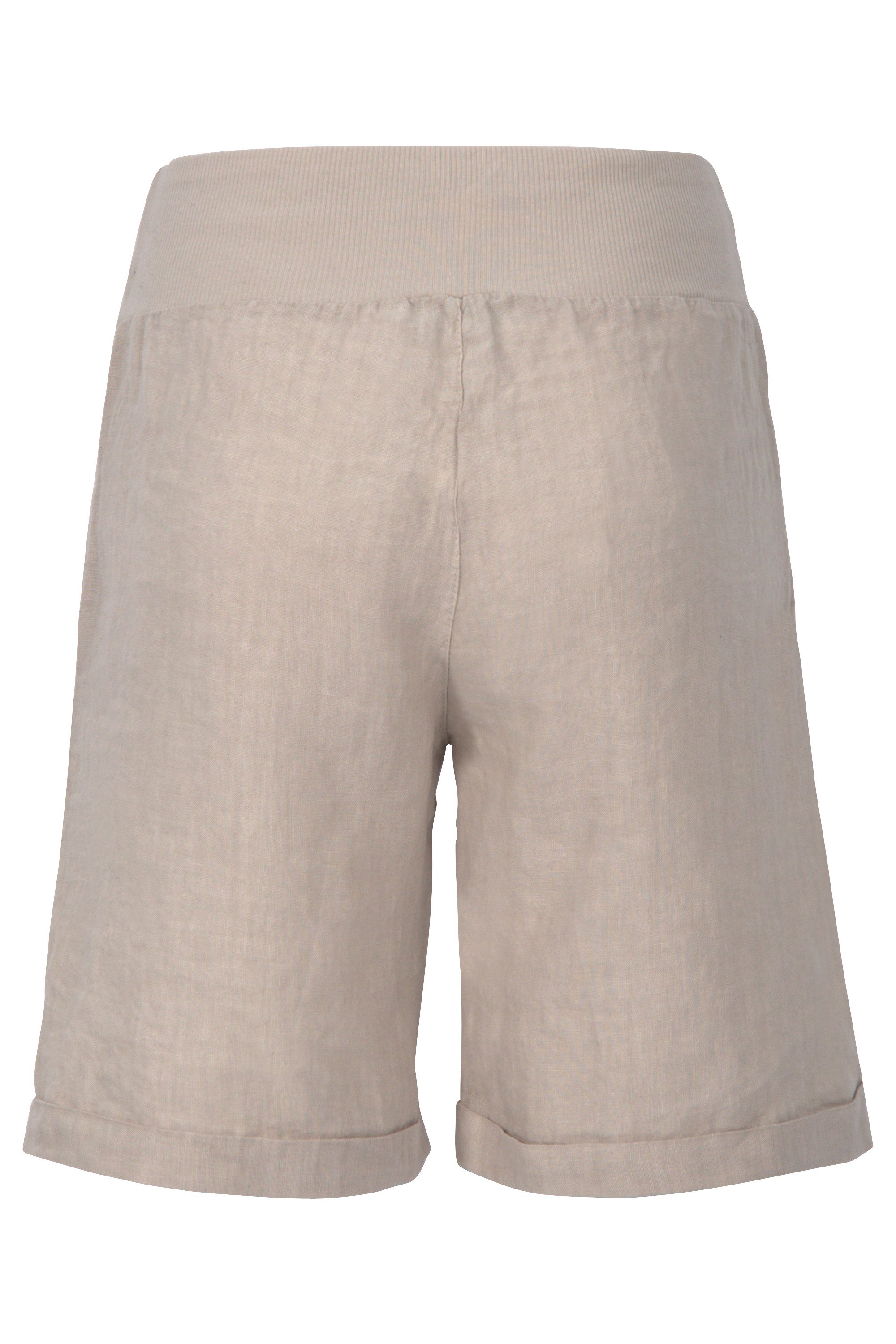 malito more than fashion Leinenhose malito Damen Bermuda aus Leinen, Shorts für den Strand, lässige Bermuda aus Leinen Shorts