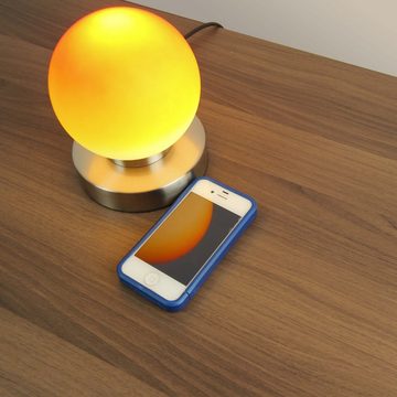 Licht-Erlebnisse Nachttischlampe PRINZ, ohne Leuchtmittel, Tischlampe Touch Dimmer dekorativ Schlafzimmer Lampe