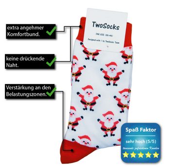 TwoSocks Freizeitsocken Weihnachtssocken Damen & Herren Socken für Weihnachten, Einheitsgröße (2 Paar)