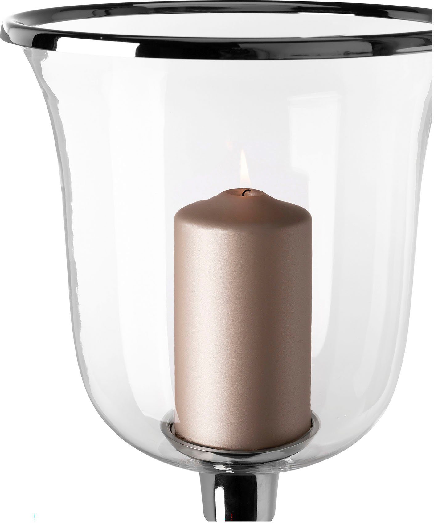 Kerzenhalter SAMANTA St), Fink aus Aluminium und (1 Windlicht Glas