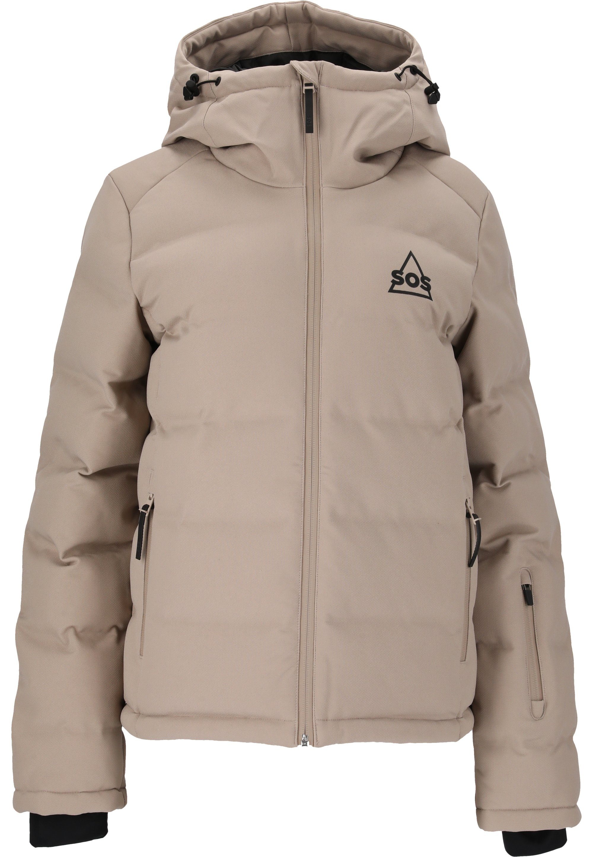 Membran hellbeige SOS Zermatt wasserabweisender Skijacke mit