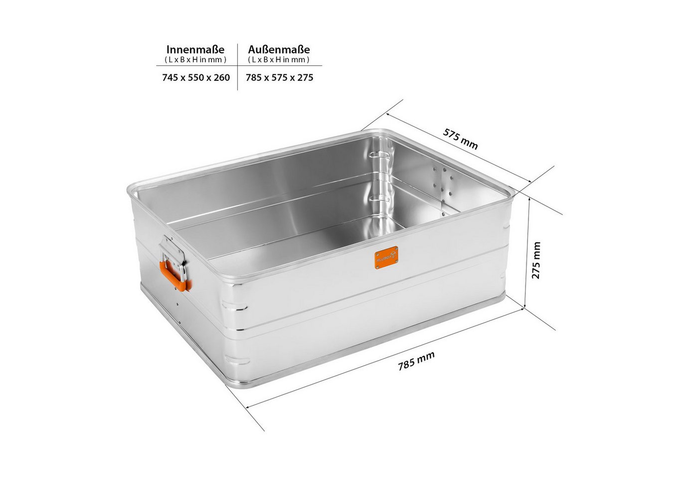 Thumbnail - ALUBOX Aufbewahrungsbox Lagerbox Stapelboxen (106 Liter), ohne Deckel