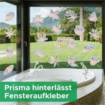 Daisred Fensterbild Prisma Fensteraufkleber 19Stk Blätter Fensteraufkleber Statische, wiederverwendbar,selbstklebend