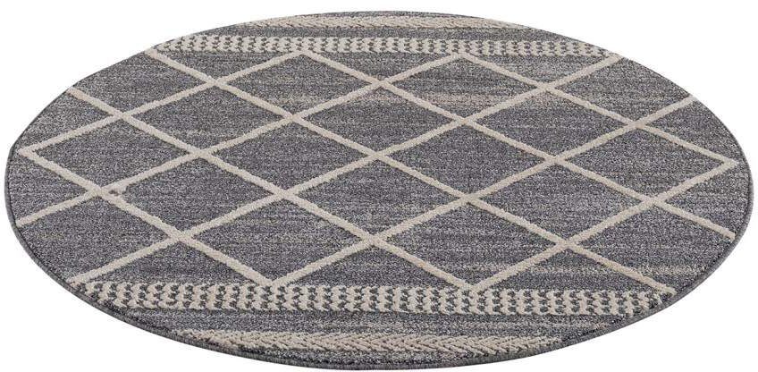 Carpet City Teppich "Art 2645" rund 7 mm Höhe Kurzflor, Rauten-Optik, ideal günstig online kaufen
