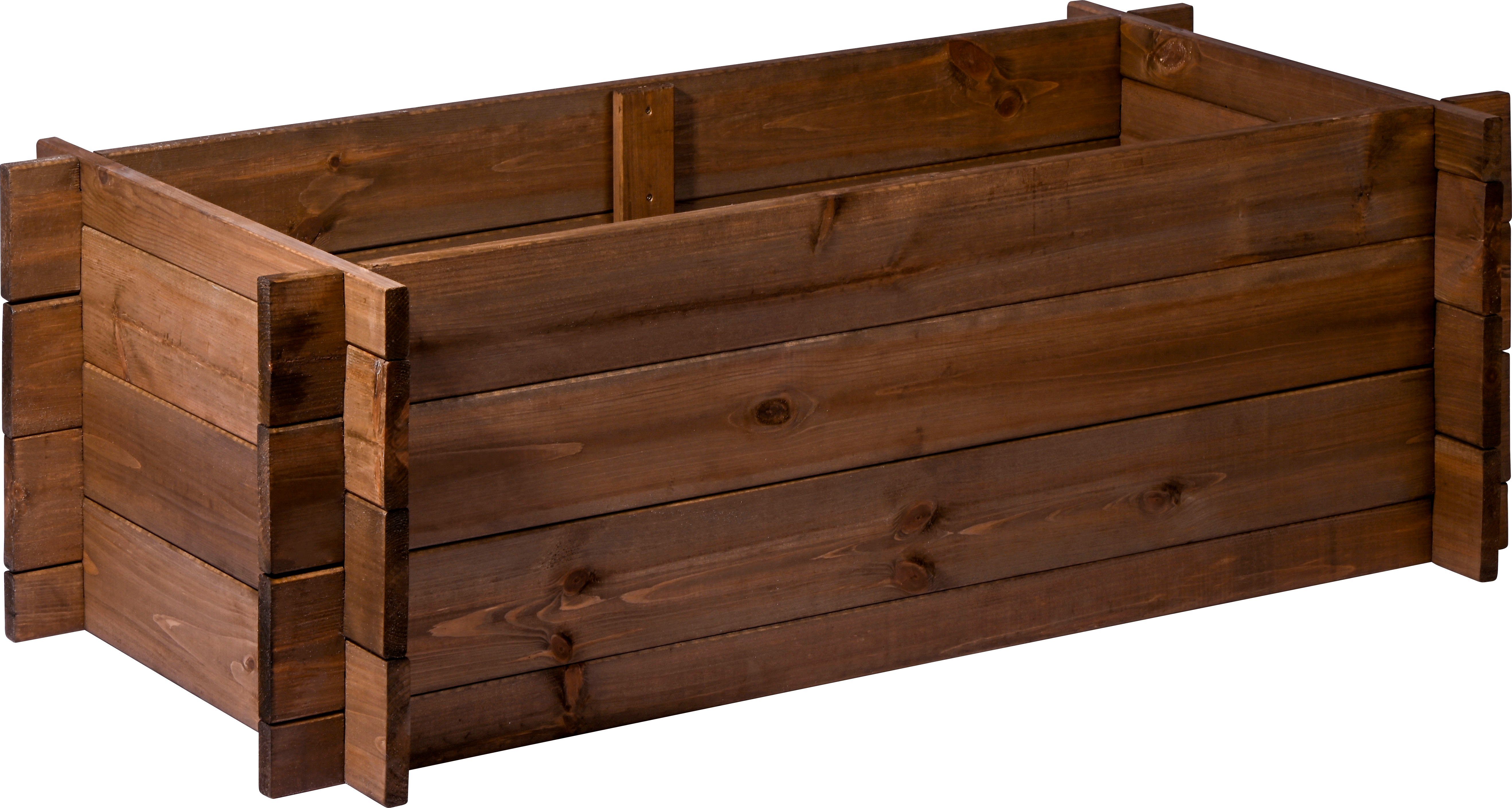 dobar Hochbeet Steck-Hochbeet Massivholz Gr. L., Dunkelbraun, Füllvolumen ca. 164 Liter, LxBxH: 117x58,5x38,5 cm