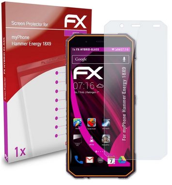 atFoliX Schutzfolie Panzerglasfolie für myPhone Hammer Energy 18X9, Ultradünn und superhart