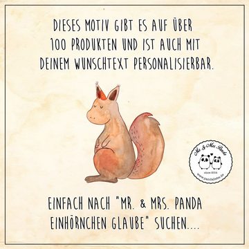 Mr. & Mrs. Panda Sektglas Einhorn Glauben - Transparent - Geschenk, Unicorn, Sektglas, Eichhörn, Premium Glas, Hochwertige Gravur