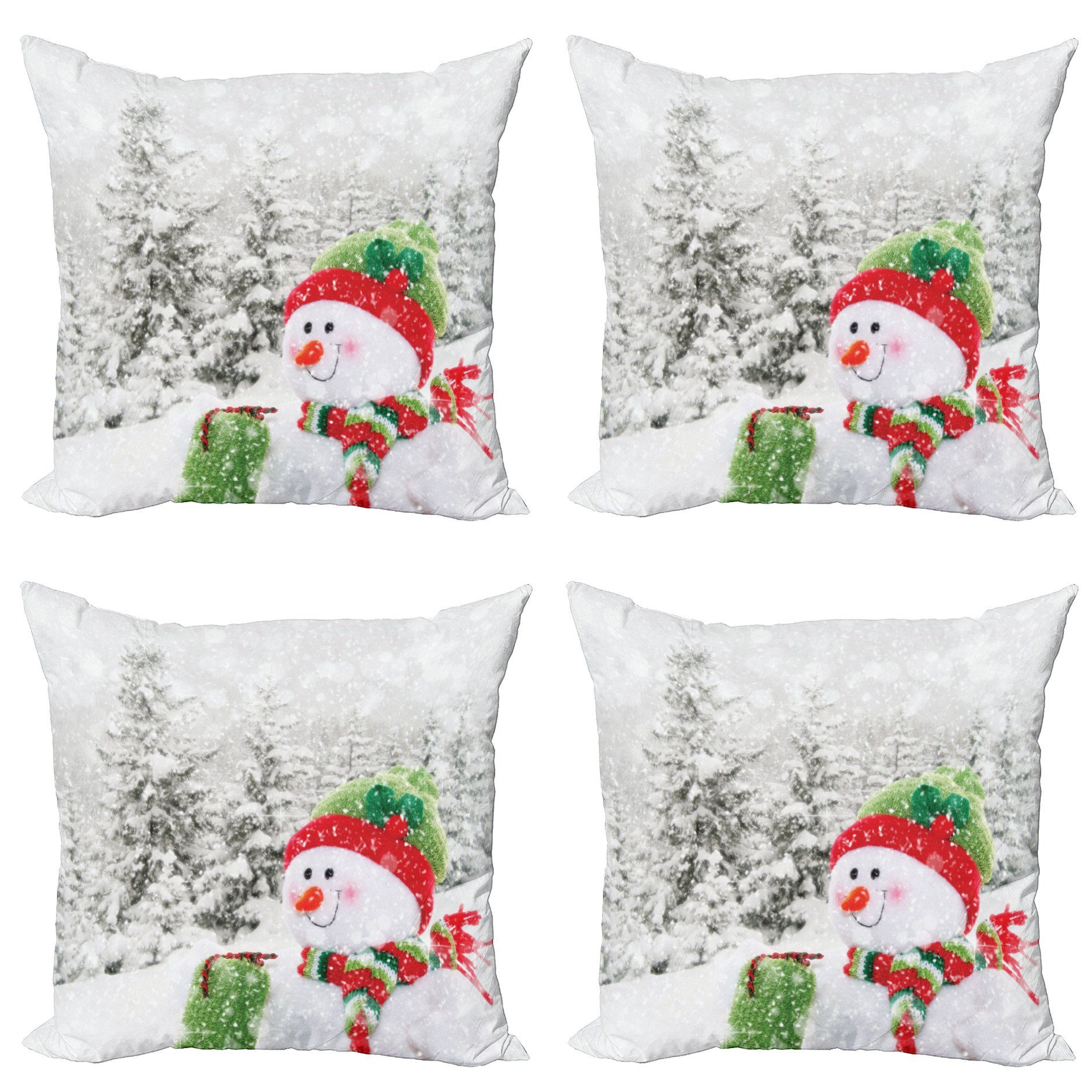 Digitaldruck, Urlaub Modern Woodland Weihnachten Snowy Kissenbezüge Accent Stück), Doppelseitiger Abakuhaus (4