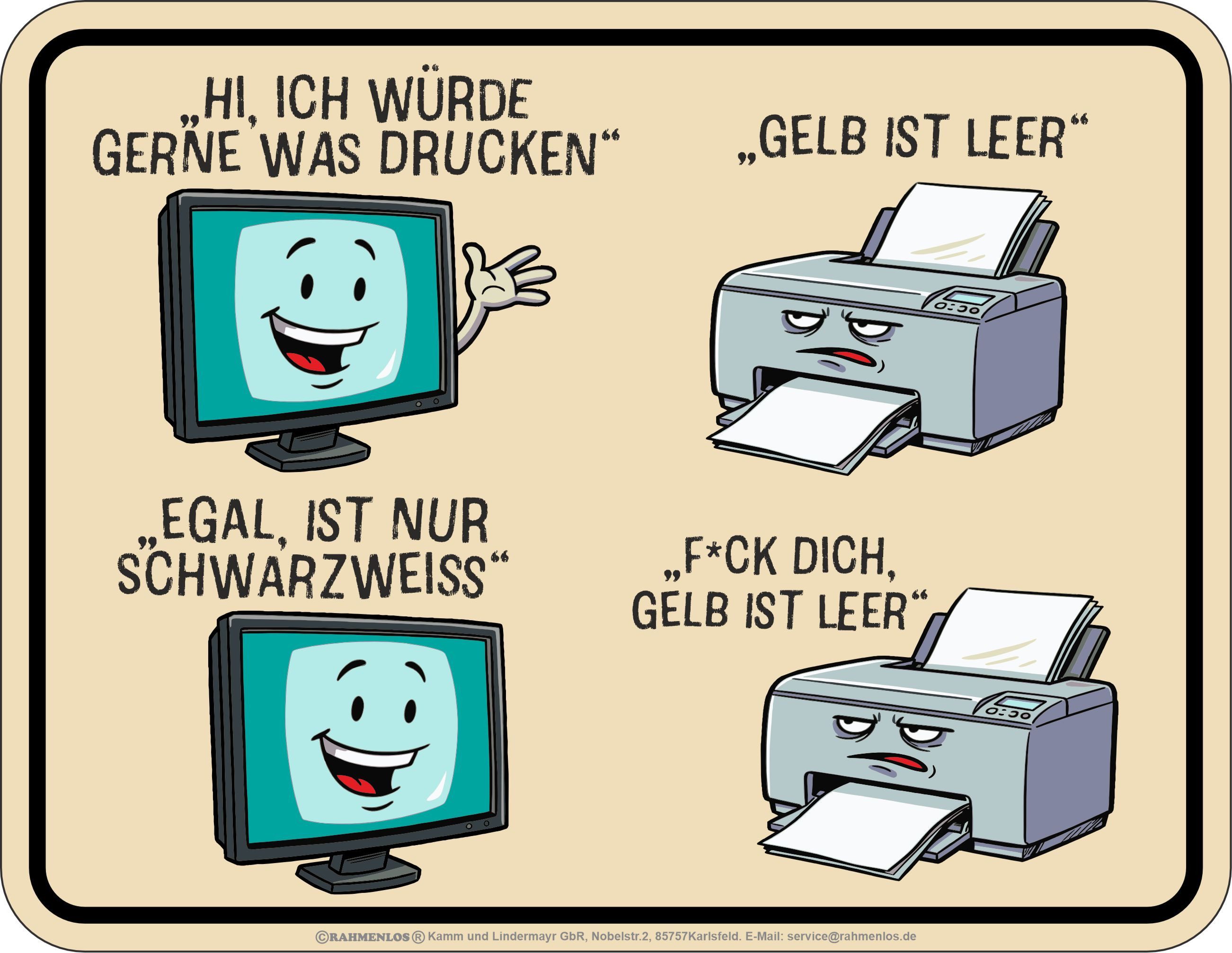 Metallschild Bedrucktes Blechschild - Drucker