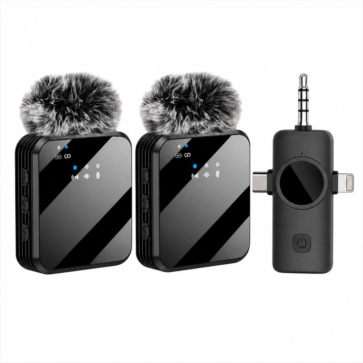 XEOOCE Mikrofon Drahtloses Lavalier Mikrofon 2er Set USB-C Plug & Play, Geräuschunterdrückungsfunktion