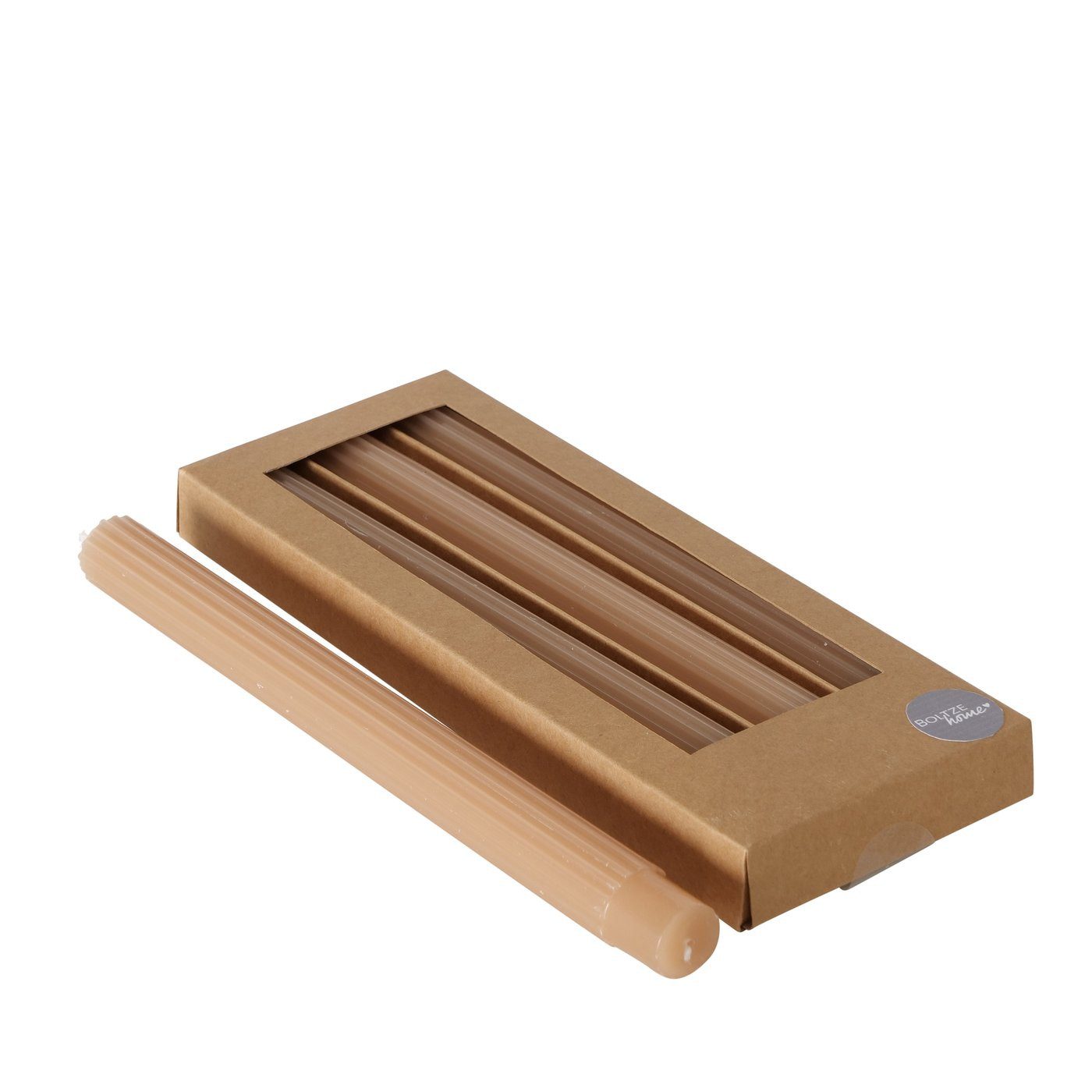 BOLTZE Tafelkerze Stabkerze Classic, 4-teilig, 26 cm hoch, Beige (1-tlg)