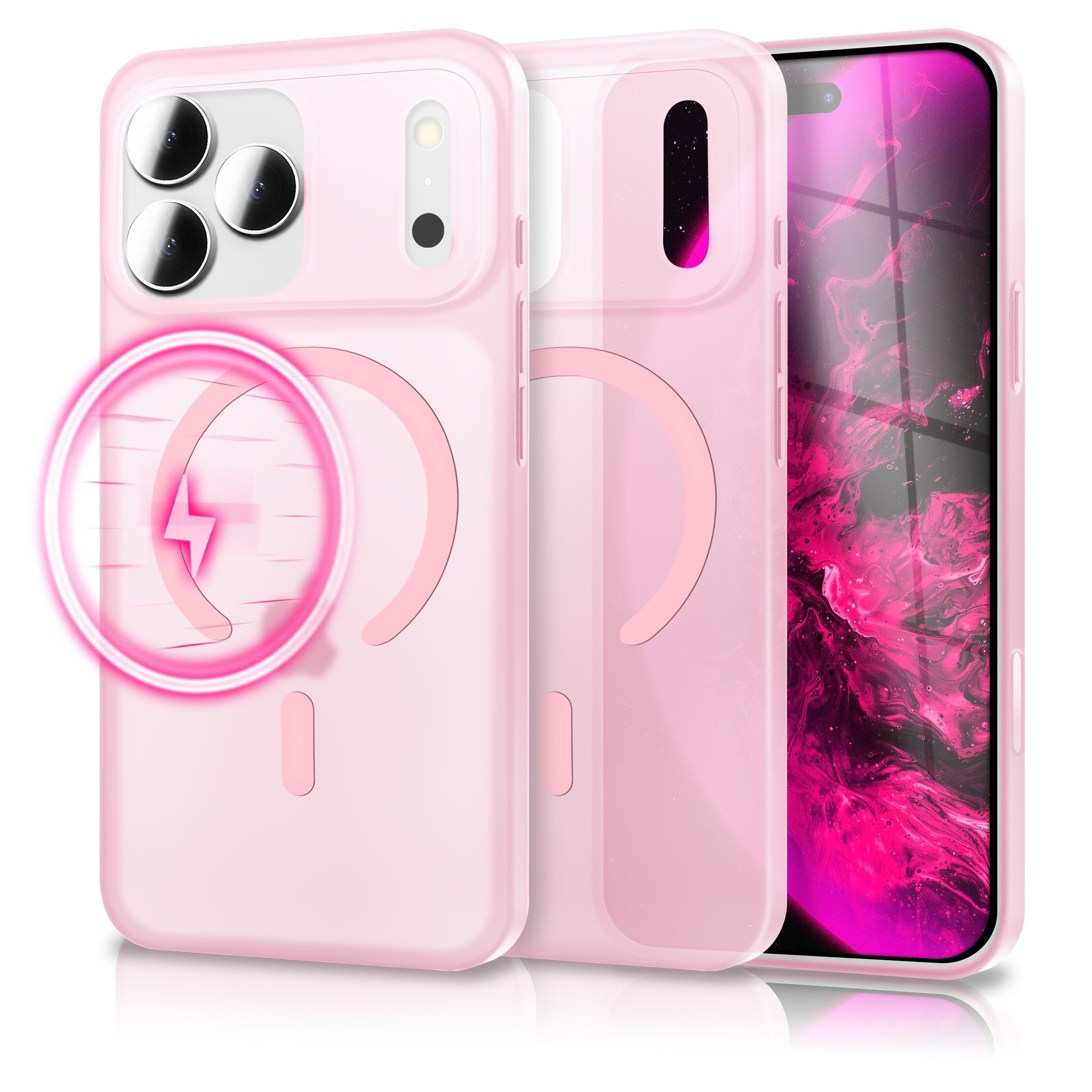 Nalia Smartphone-Hülle Apple iPhone 17 Pro Max 17,5 cm (6,9 Zoll), MagSafe Hülle / Extrem Dünn 0,3mm / Semi-Transparent / Fein Mattiert