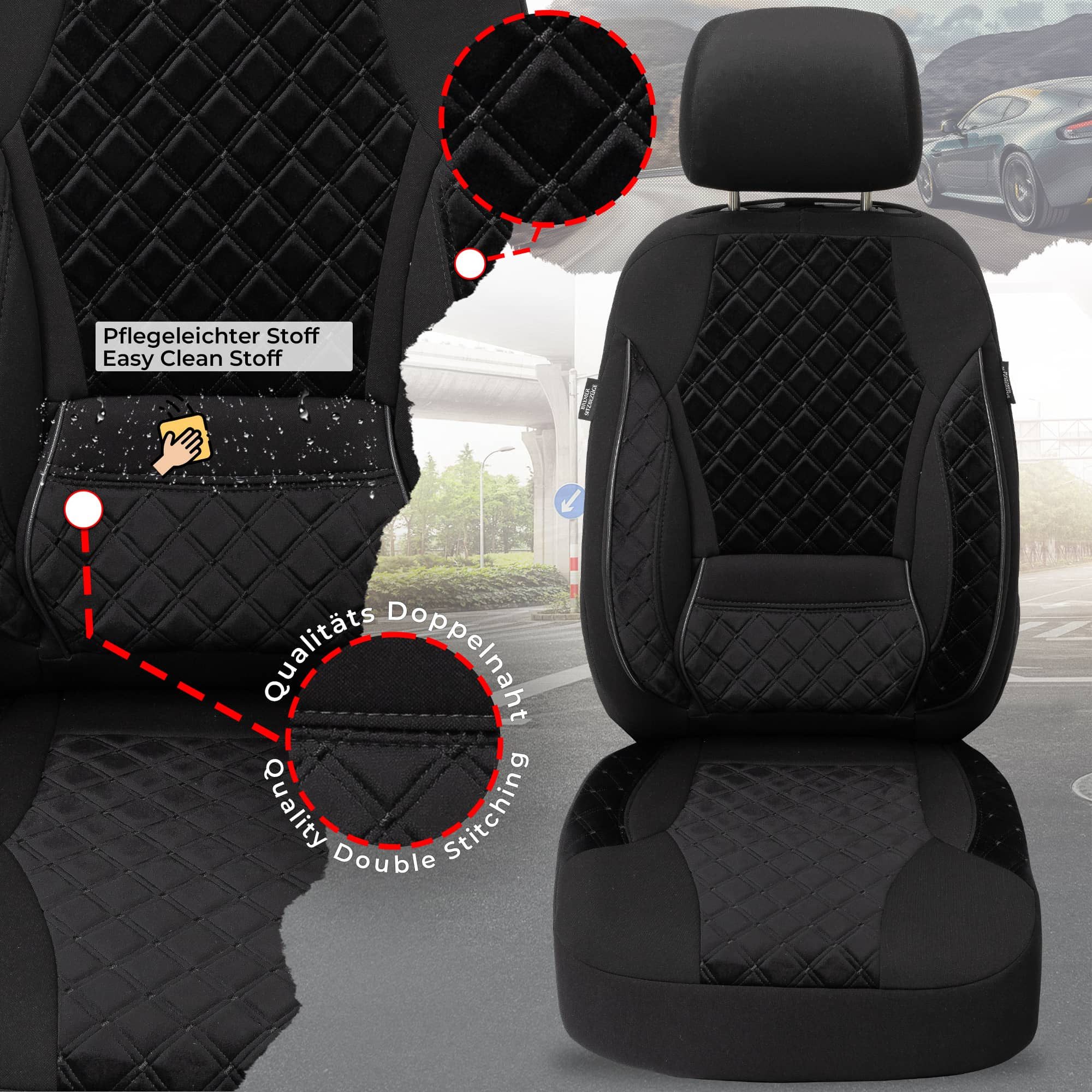 BREMER SITZBEZÜGE Autositzbezug für Kia XCeed Bj ab 2019 (TK604), Set, Schonbezüge Sitzbezüge Fahrer und Beifahrer, in Schwarz