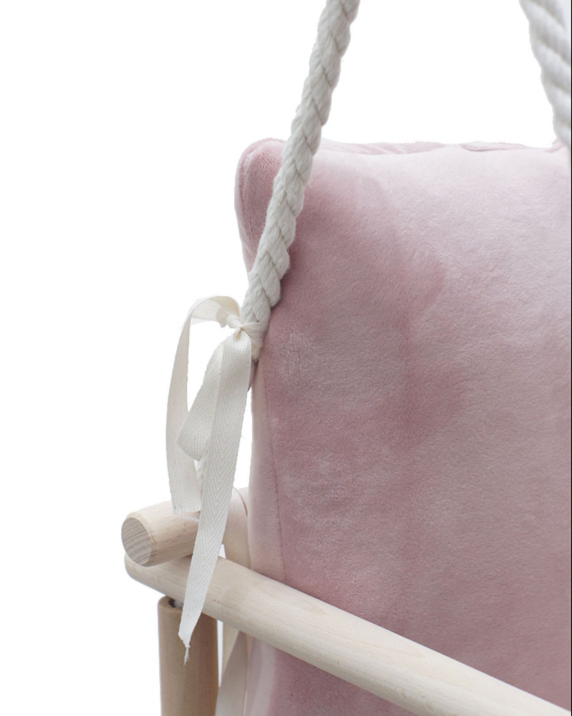 LuMali Babyschaukel Babyschaukel 3in1 Holz Sicherheitsgurt drinnen draußen 34x34x28cm, Kinderschaukel Naturholz Kiefer weich verstellbar 6-36 Monate – Bild 5 von 5
