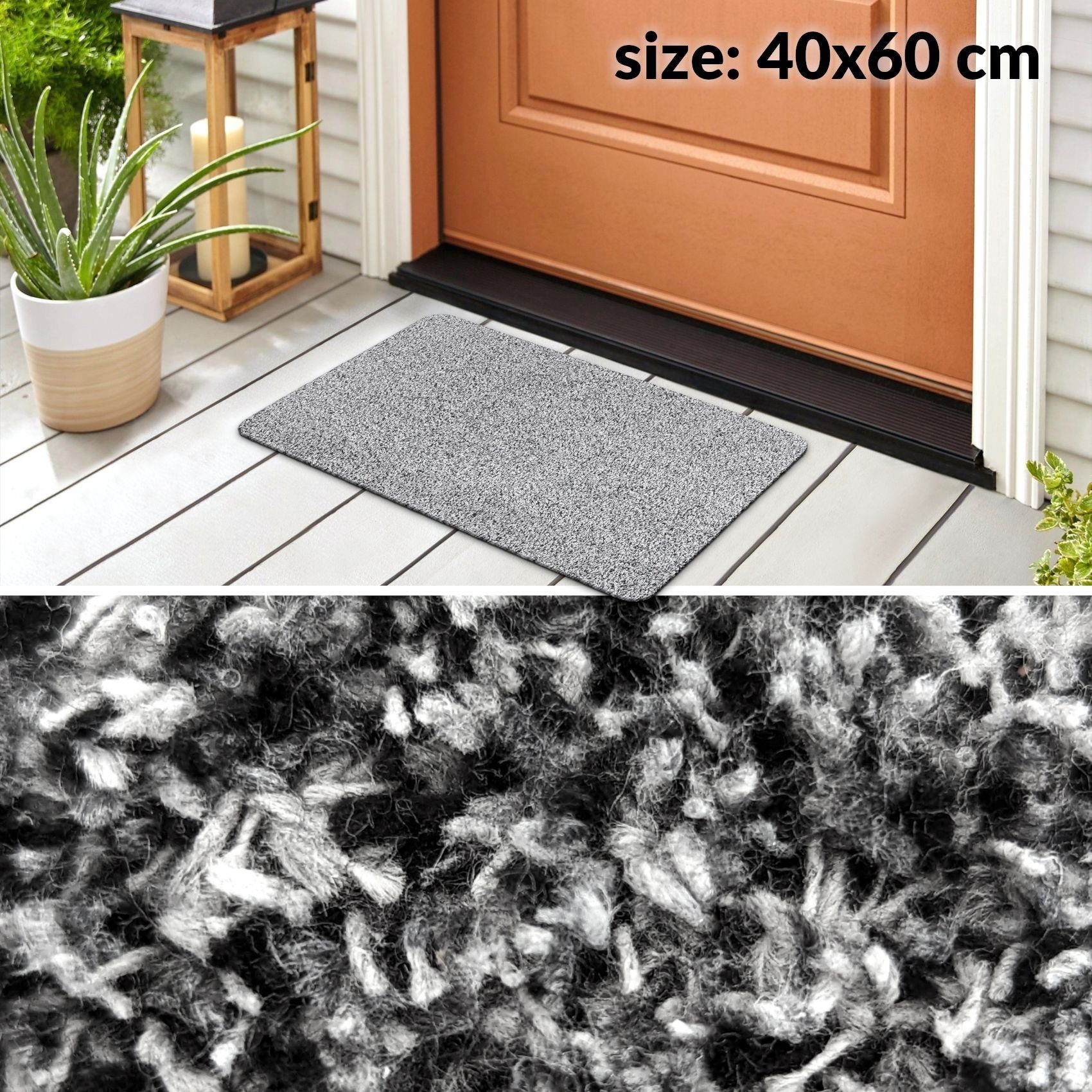 ANRO Fußmatte Türvorleger Schmutzfangmatte DOVER, rechteckig, Höhe: 4 mm, DUO-Getuftet Größe 40x60cm – Bild 3 von 5