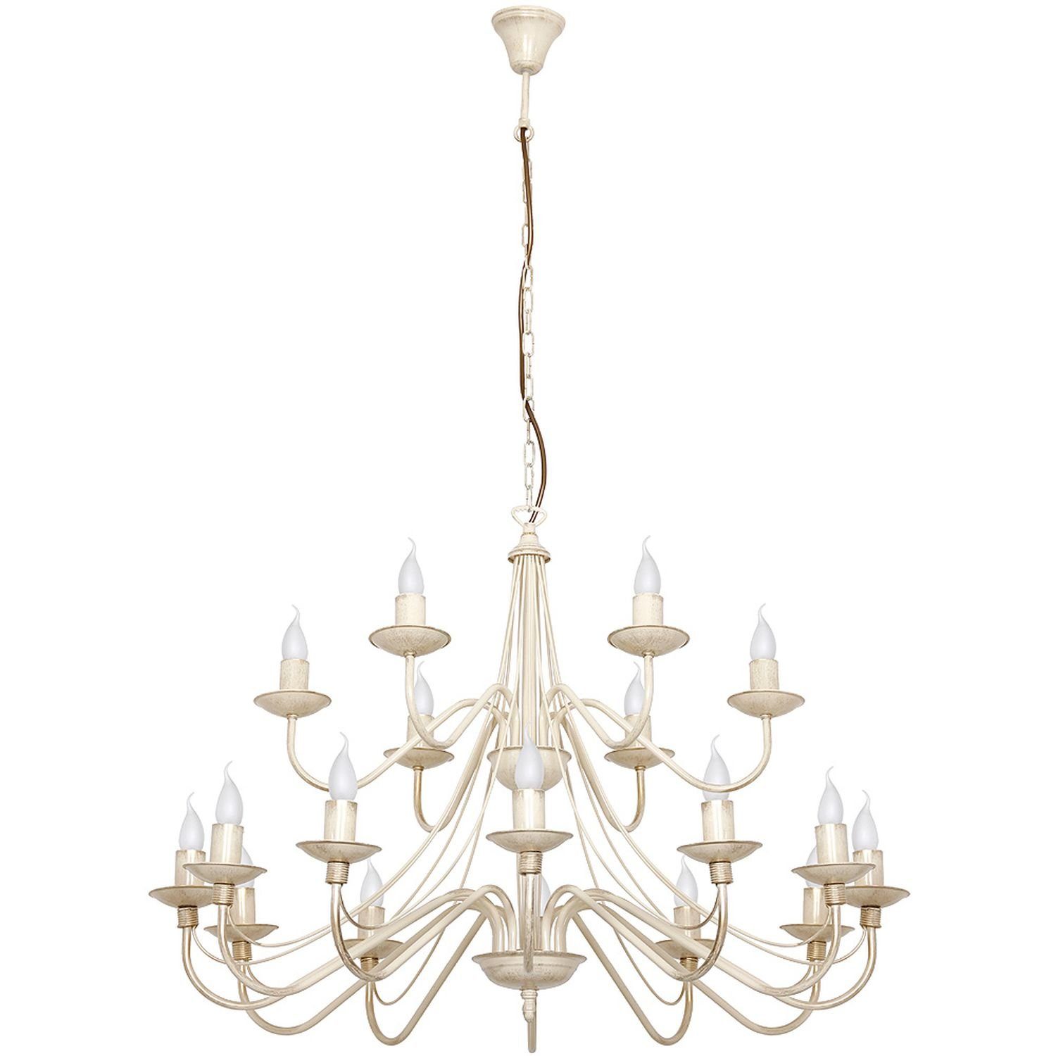 Licht-Erlebnisse Kronleuchter ROSABELLA, ohne Leuchtmittel, Hängelampe Glasschirm Industrial Vintage