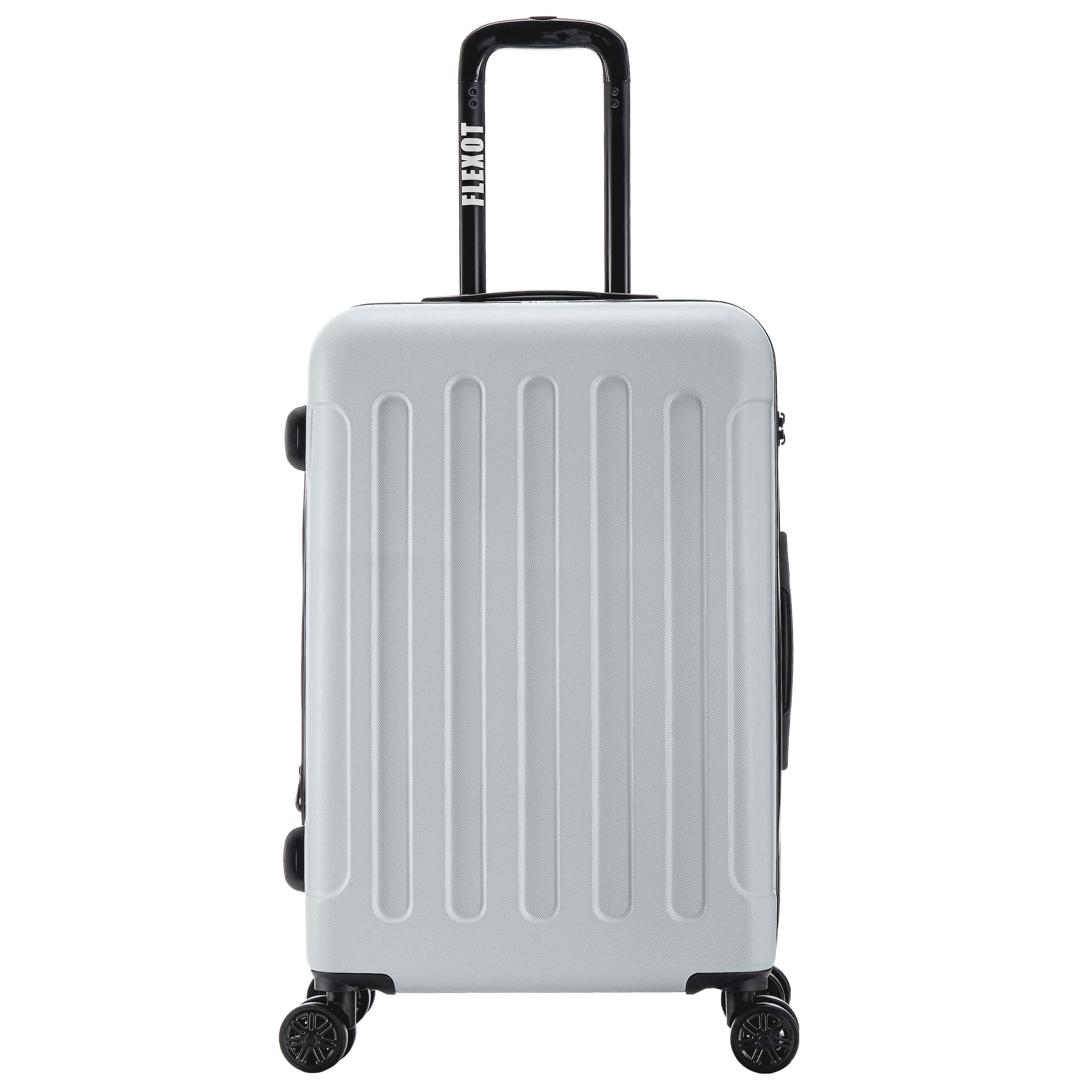 Flexot Hartschalen-Trolley F-3045 (Gr. L) – Reisekoffer – ABS-Hartschale, Volumenerweiterung, 4 Rollen, Robuster und moderner Koffer mit vier 360° Rollen und Zahlenschloss