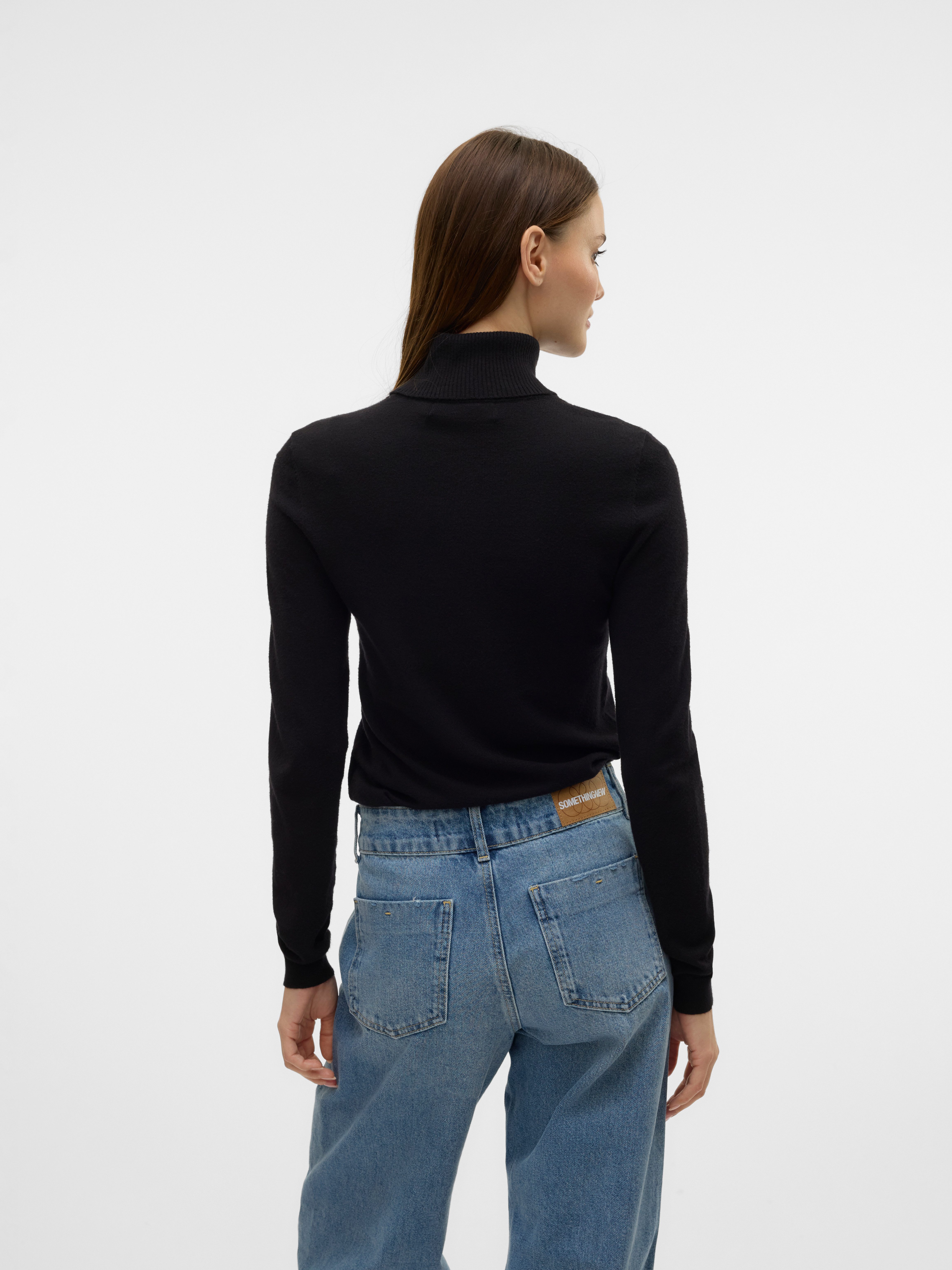 Vero Moda Rollkragenpullover VMHAPPINESS LS ROLLNK PULLOVE GA BOO REP Viskosemischung, slim fit