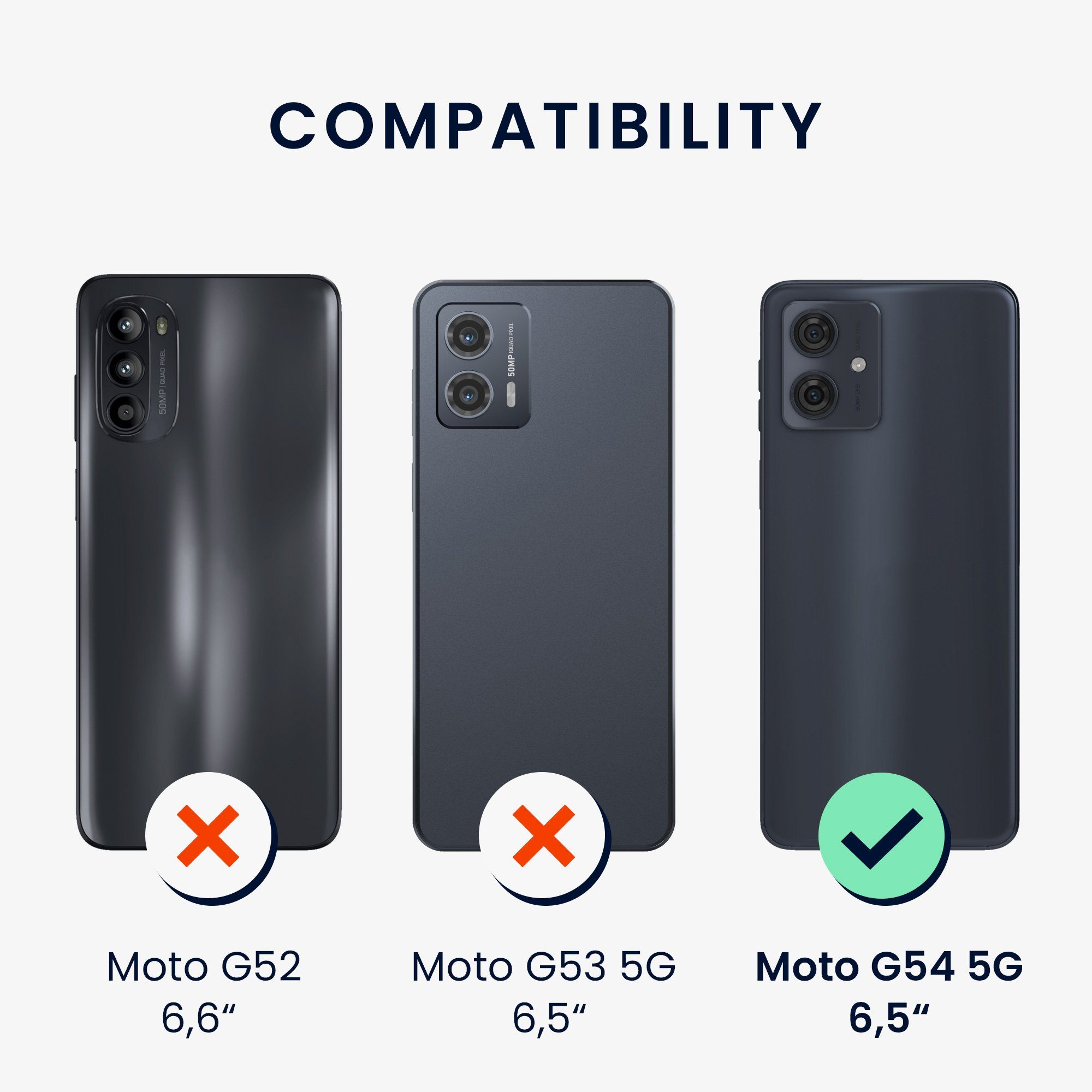 kwmobile Handyhülle Handyhülle für Motorola Moto G54 5G Hülle, Weiches Handy Silikon Case - Schutzhülle Cover