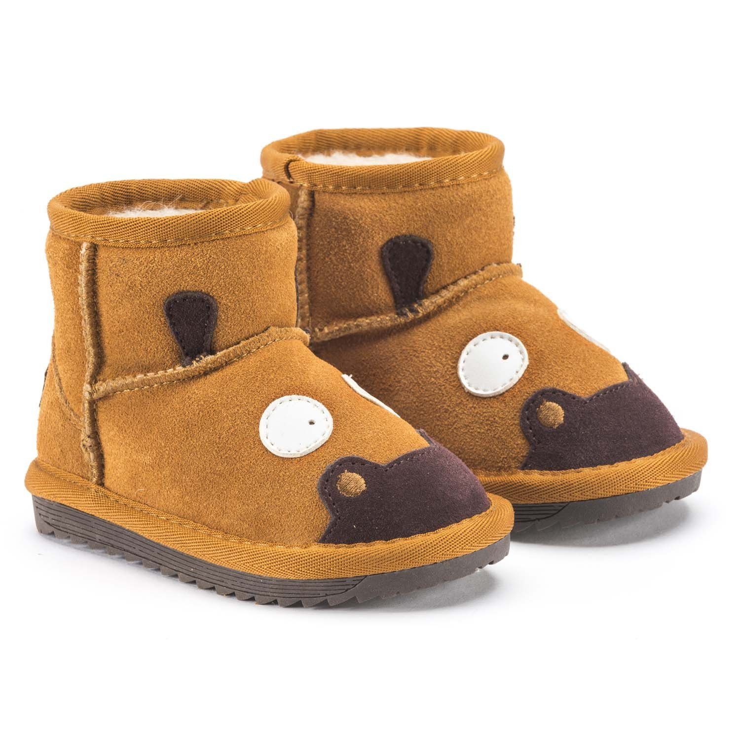 Snugs SNUGS Lammfell Stiefel Kinder - Warm und bequem Winterstiefel Kinder Winterstiefel (Wild-Leder Stiefel, Lammfell Schuhe) Stiefel für Kinder