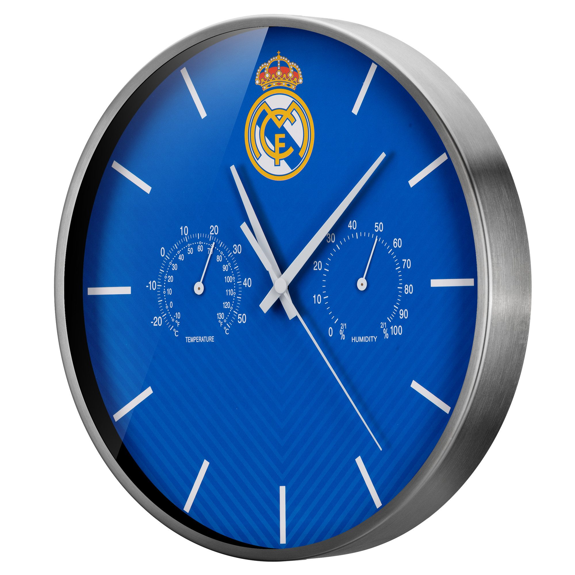 Real Madrid Wanduhr Real Madrid Thermo-/Hygro-Wanduhr Modern