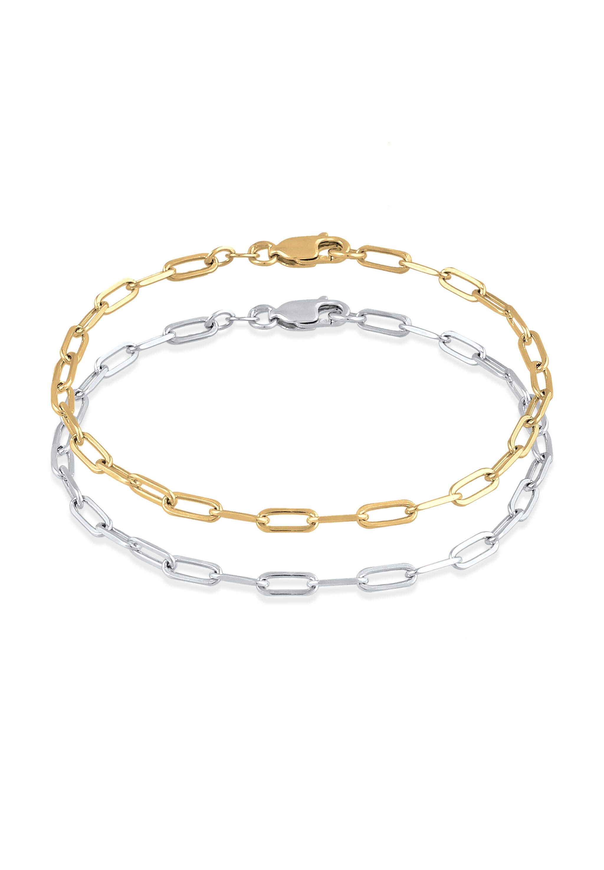 Armband Set Armband Bicolor 925 Sterling Silber vergoldet