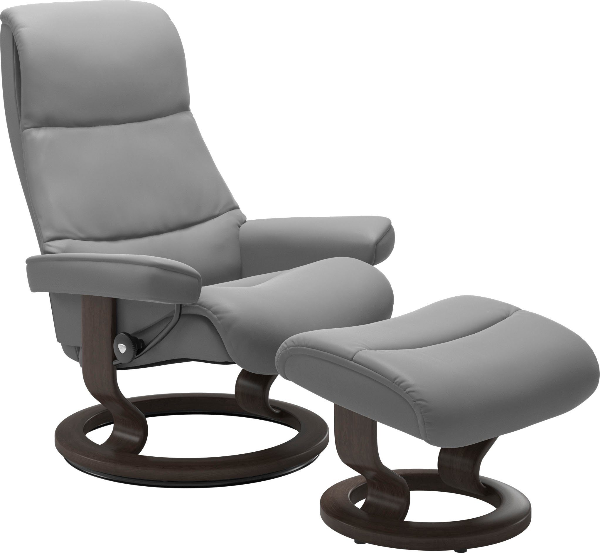 Stressless® Relaxsessel View (Set, Relaxsessel mit Hocker), mit Classic Base, Größe S,Gestell Wenge