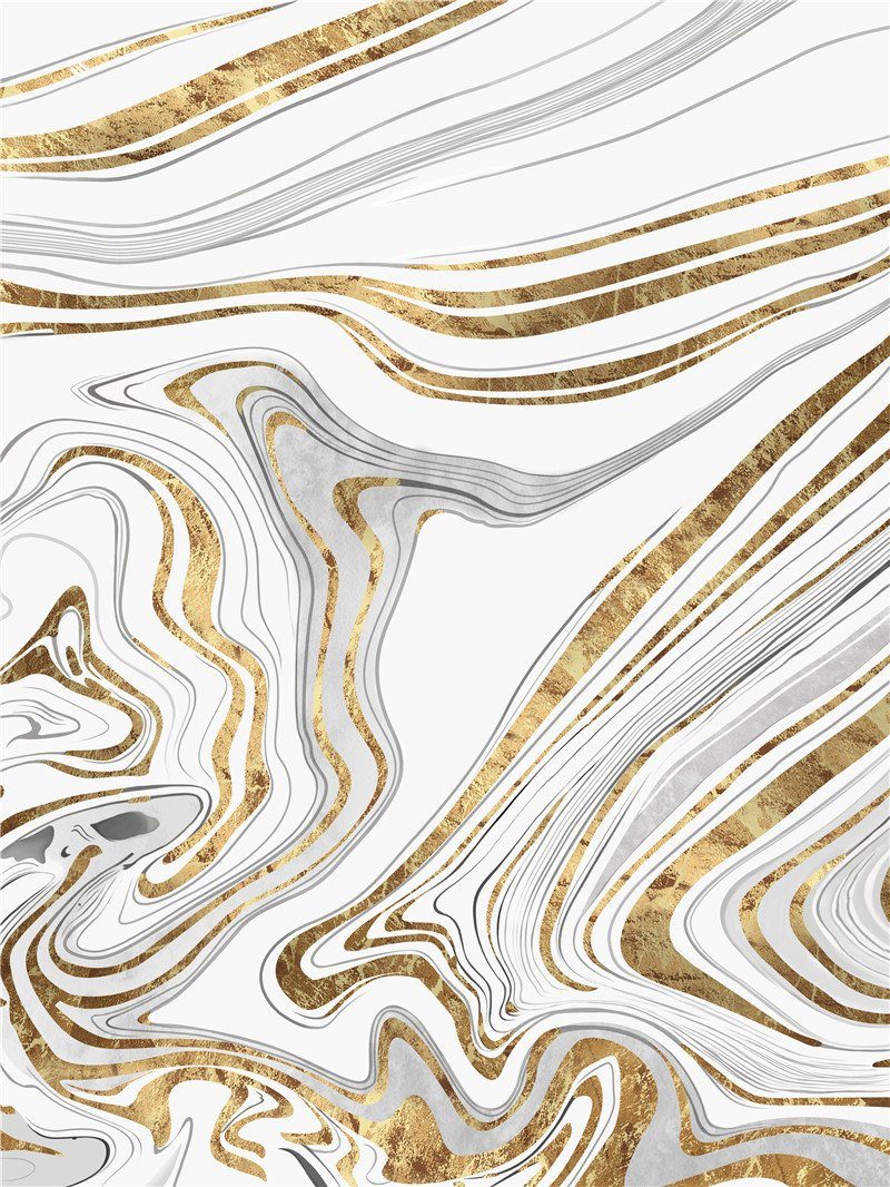 einfacher L.Ru Kunstdruck Goldfolie, Licht aus Malerei Kern Bild Abstraktes Luxus dekorative (1 Moderner Malerei St), Eingang UG geometrischer Strichzeichnungskern