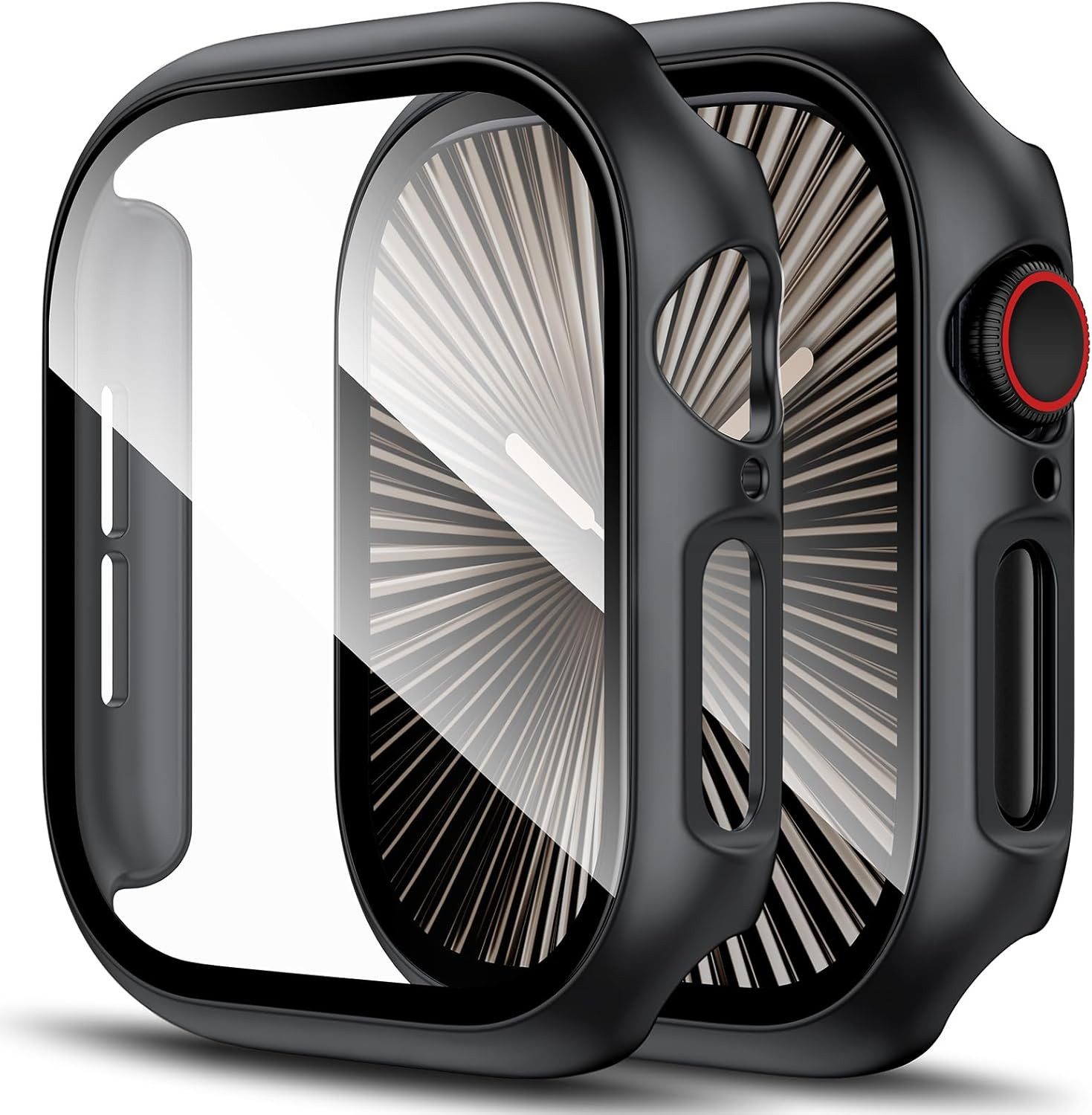 MSM Smartwatch-Hülle Hülle für Apple Watch Series 10 Case 42mm 46mm Display Schutzglas 9H