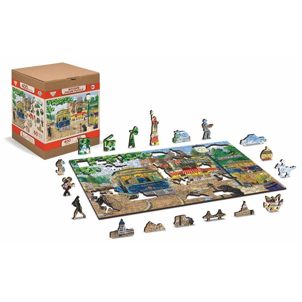 Wooden City Puzzle Holzpuzzle Victorian Street 2in1, 400 Teile ECO, Puzzleteile