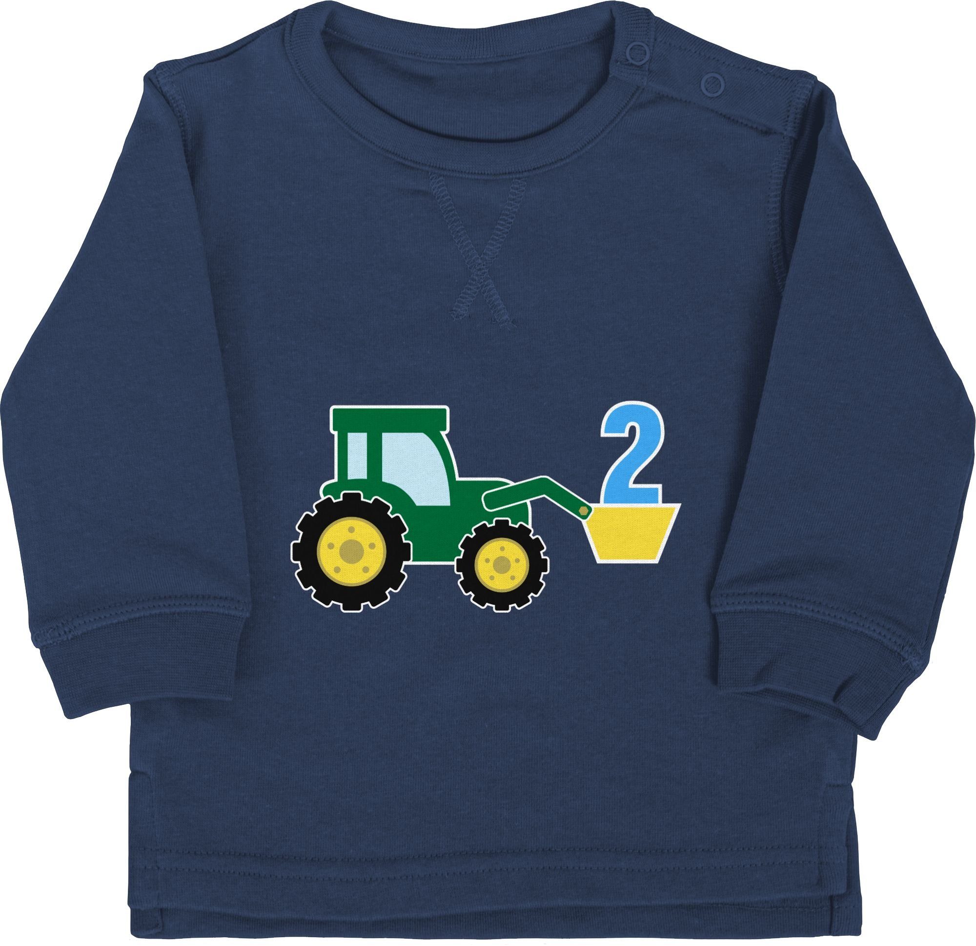 Shirtracer Sweatshirt Traktor 2. Geburtstag Navy 1 Zweiter Blau