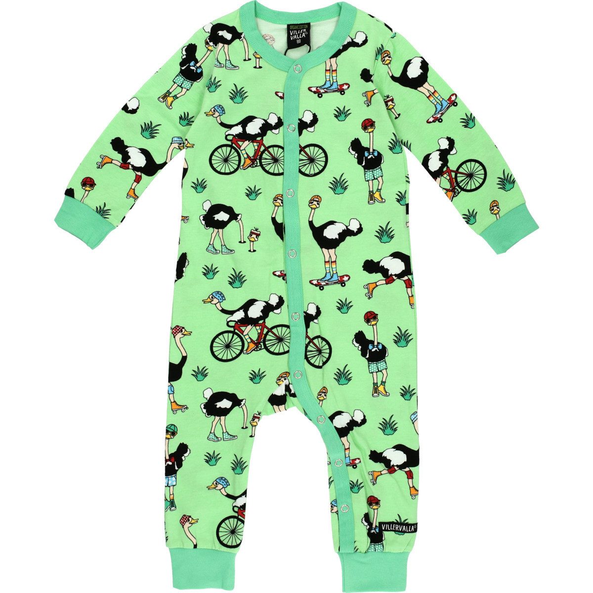 Villervalla Strampler Strauß Unisex Kinder Einteiler, Overall, Babyanzug, Babyoverall, Babyanzug