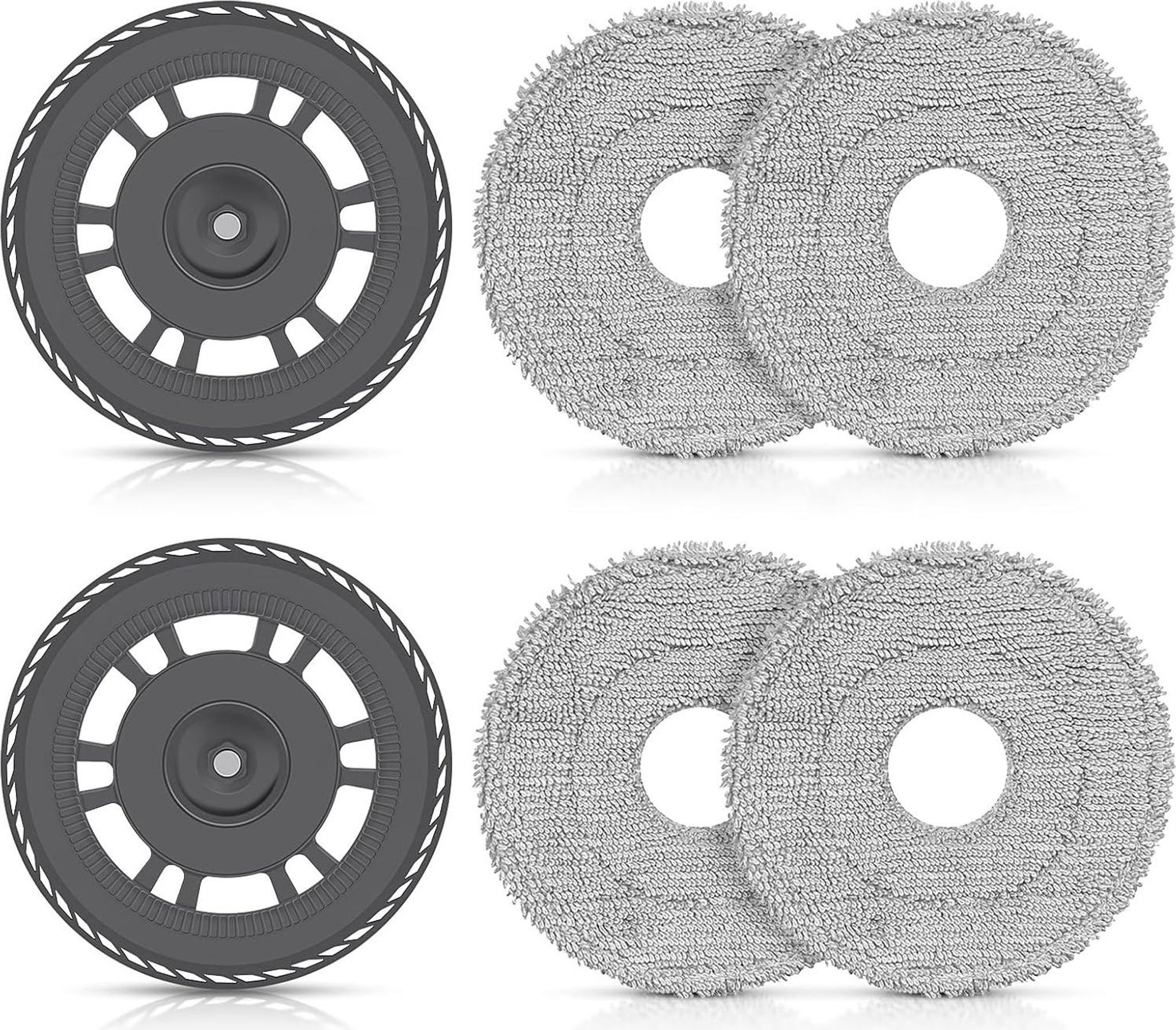 FELIXLEO Gardinenbefestigungen Ersatzteile 4 Wischpads 2 Platten für Dreame L20 Ultra X40 Ultra X30 L10s Gen 2, (4-St)