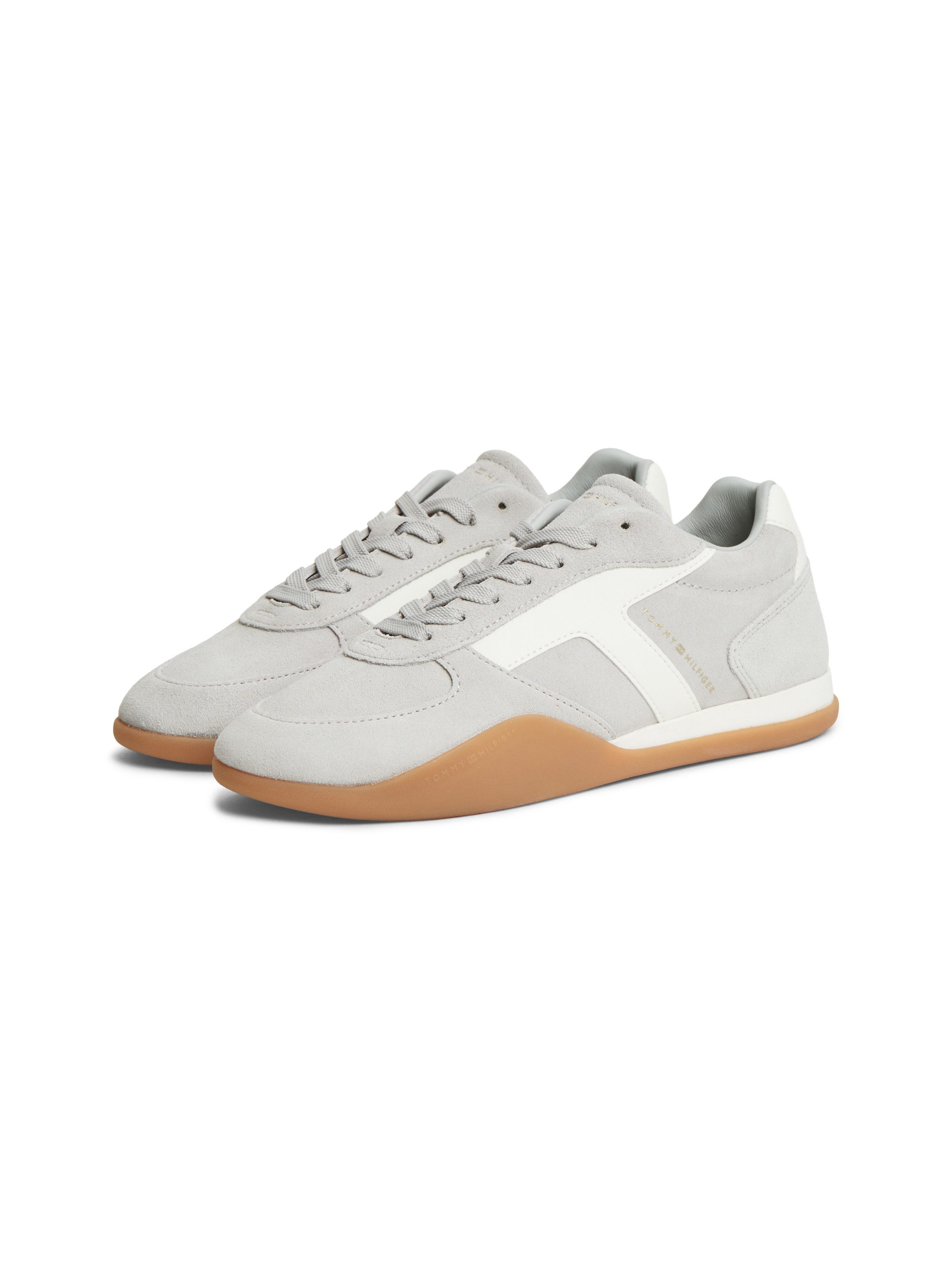 Tommy Hilfiger TH VINTAGE LOW RUNNER SUEDE Sneaker Schnürschuh, Halbschuh, Freizeitschuh mit Kontrastbesätzen