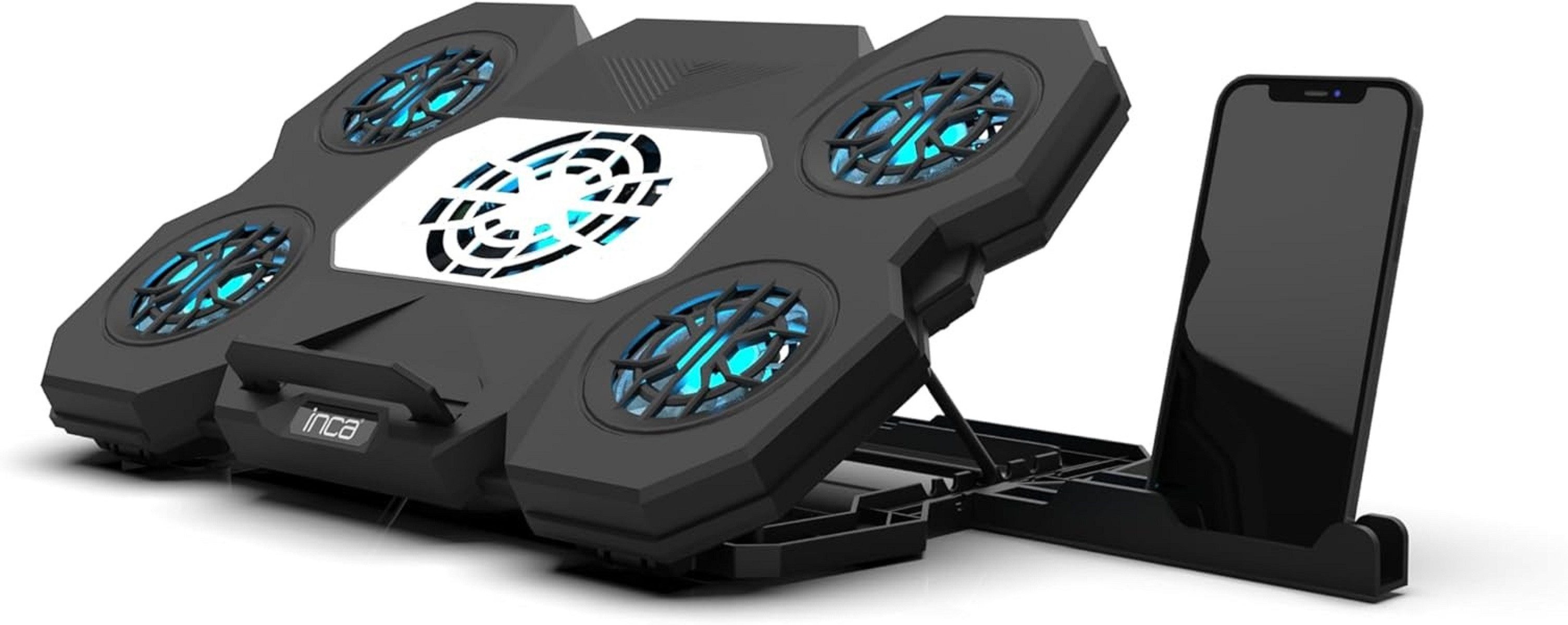 INCA Кулер для ноутбука EMPOUSA Gaming Laptop-Kühler Notebook-Kühlunterlage mit Handyhalter