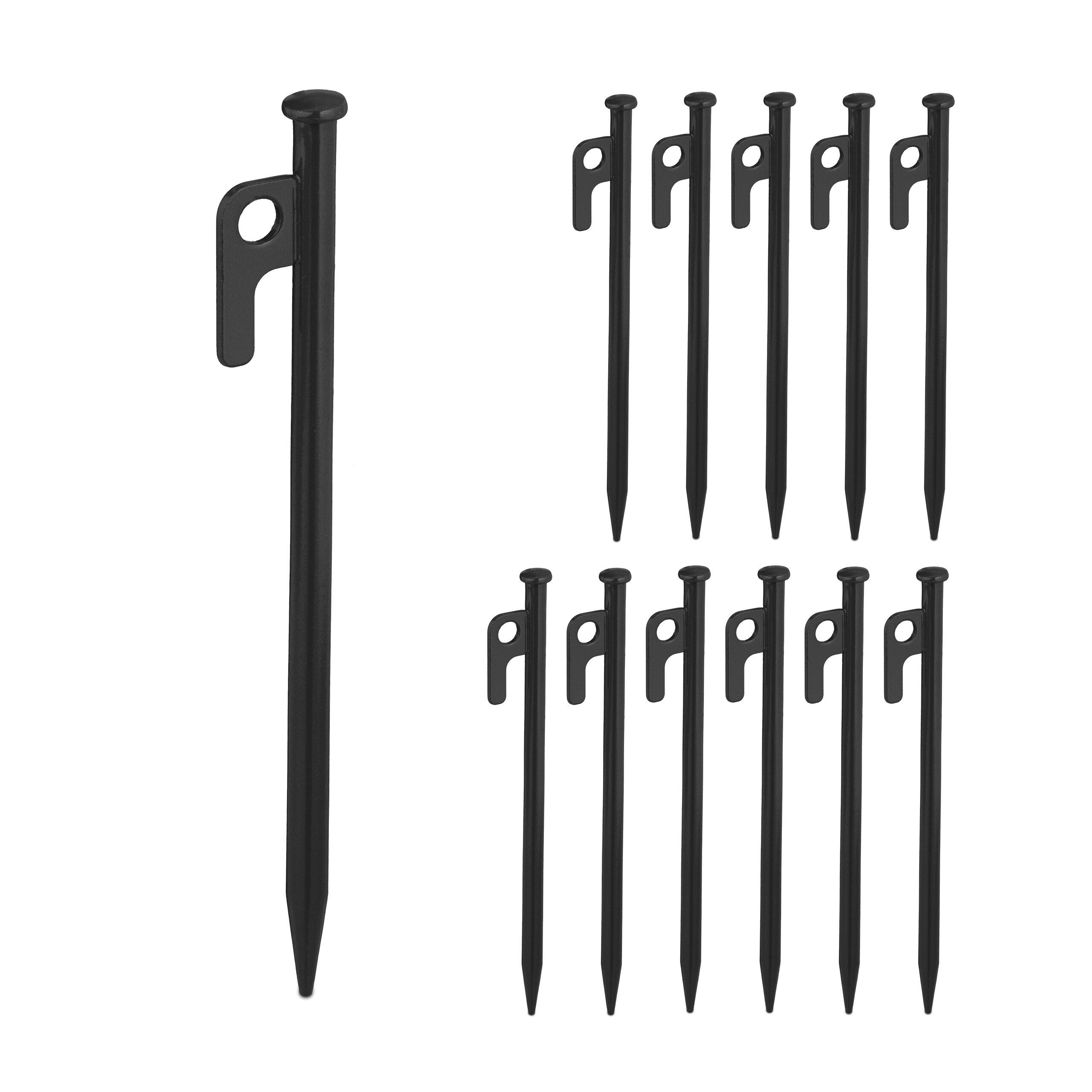 Zelthering Felsbodenheringe schwarz 12er Set