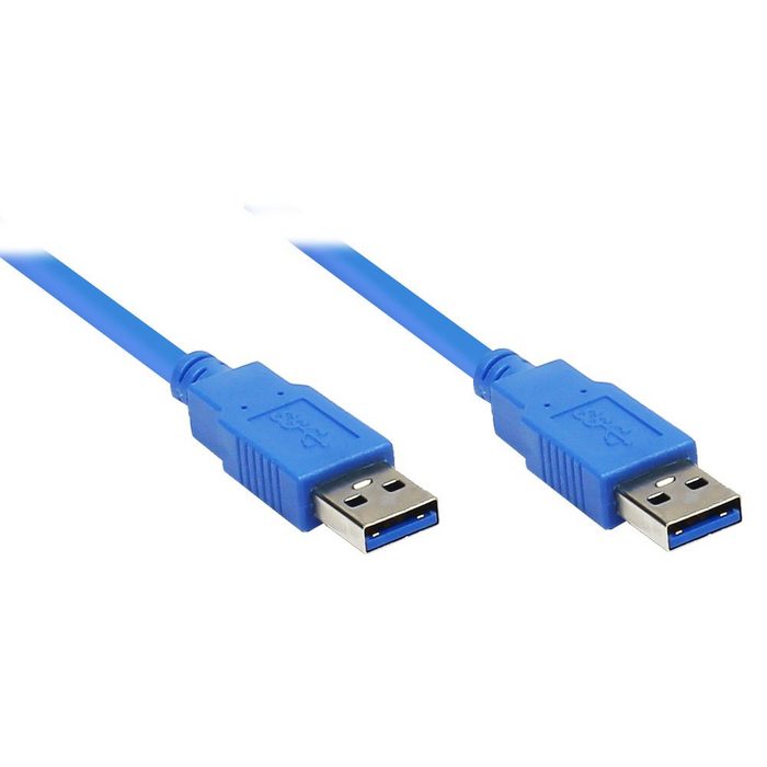 GOOD CONNECTIONS Anschlusskabel USB 3.0 Stecker A an Stecker A 0 5m blau USB-Kabel (0.5 cm)