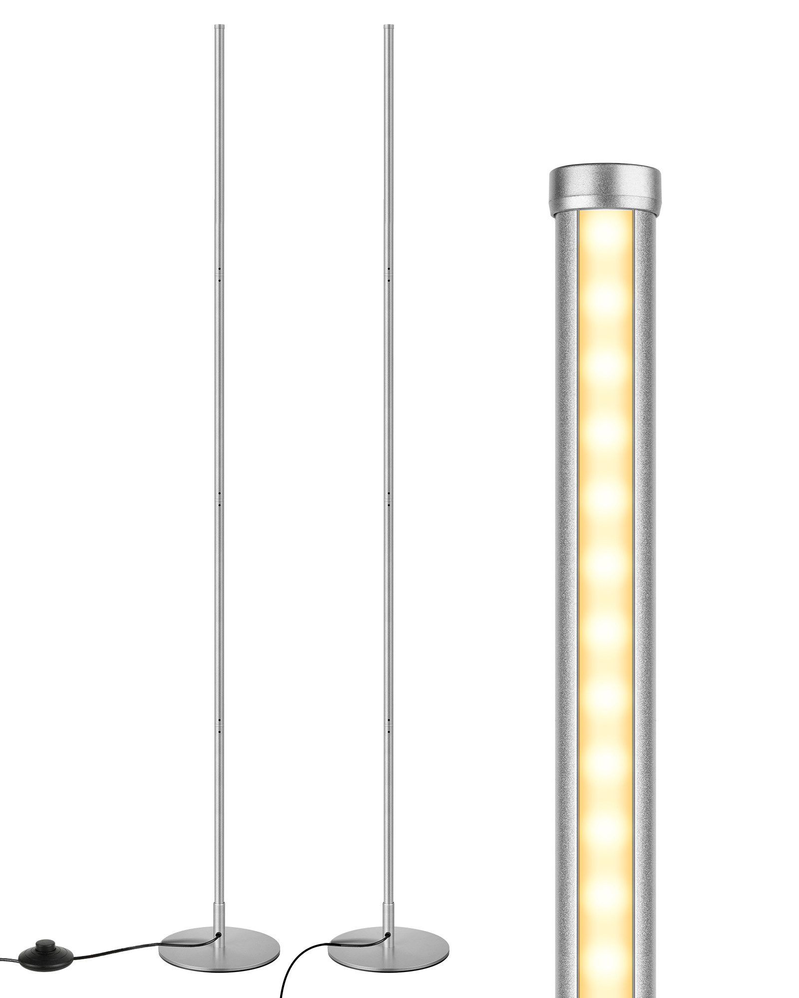 EDISHINE LED Stehlampe Wohnzimmer dimmbar, LED fest integriert, warmweiß, Minimalistische Stehleuchte