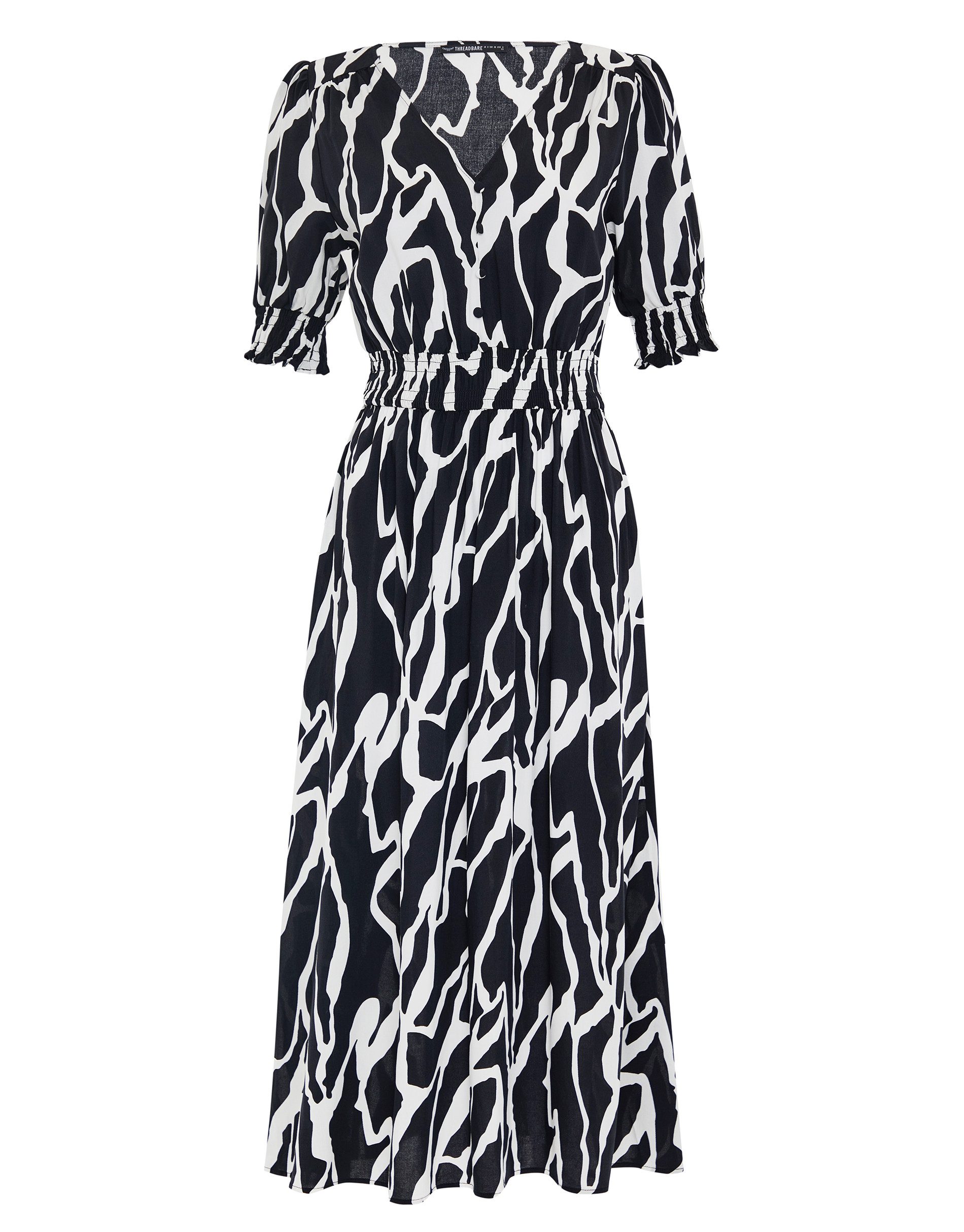 Threadbare Jerseykleid THB Prosecco Button (1-tlg) mit schönem Print