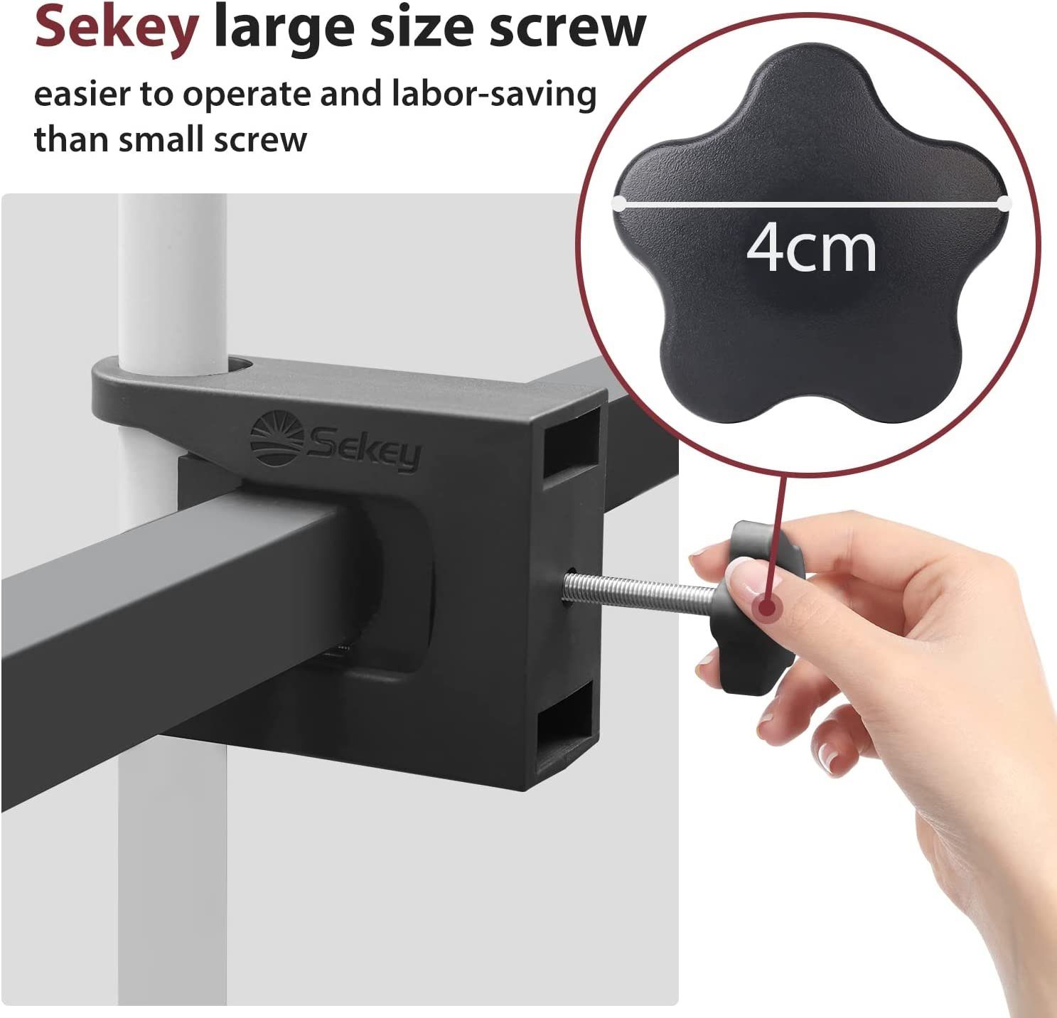 Sekey Balkonklammer Sonnenschirmhalter für Balkongeländer Rund und Eckig