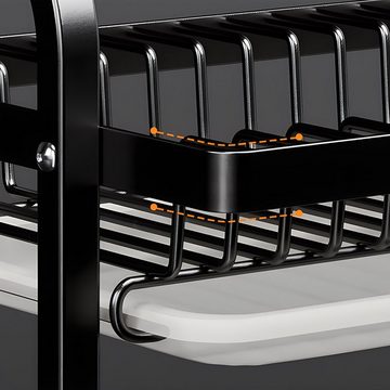 MUKEAO Geschirrständer Geschirrabtropfgestell, 2-stufiges Geschirrabtropfgestell - 4 Stück, Zubehör für Geschirr, Messer, Löffel, Becher, Schneidebrett, mit Auffangschale