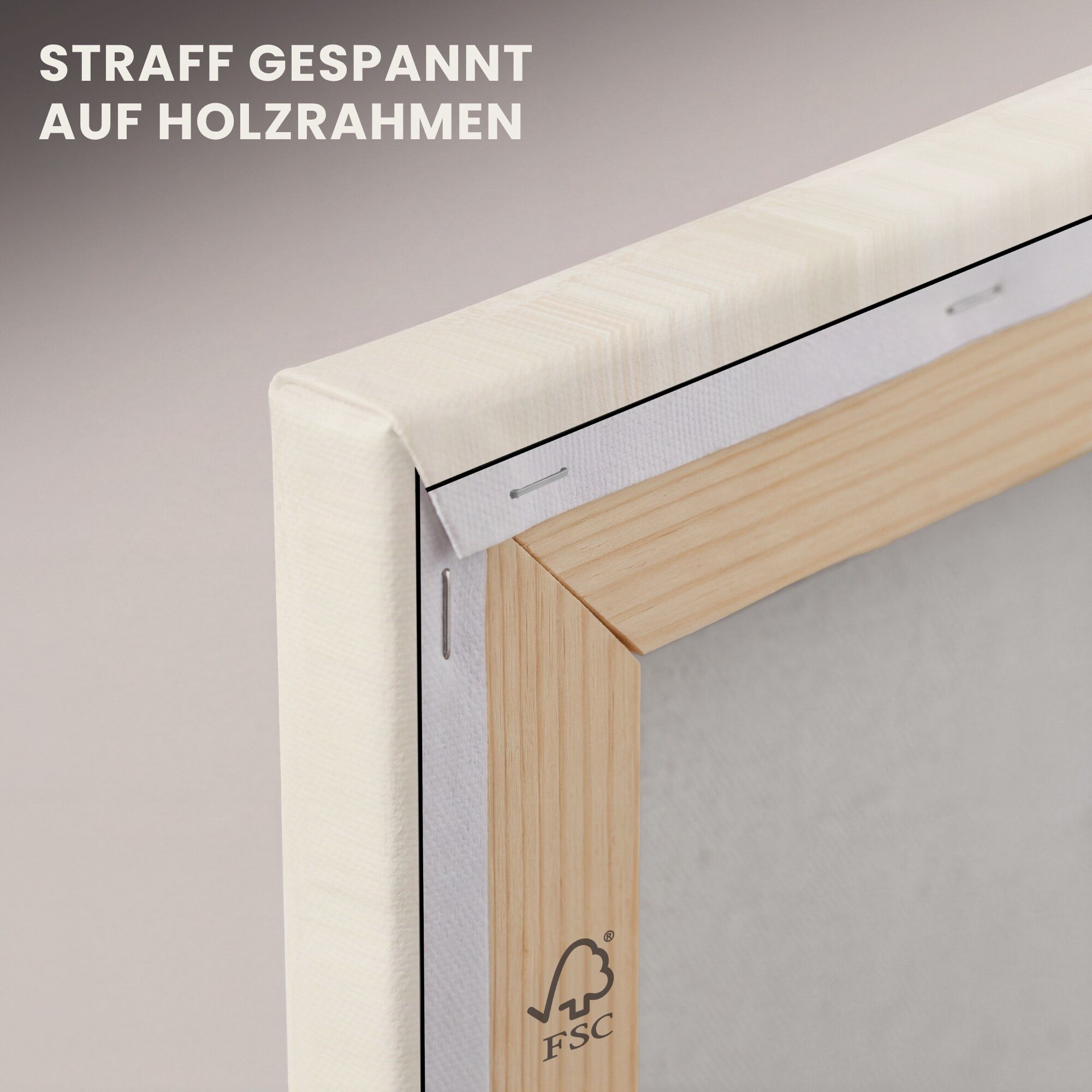 OneMillionCanvasses® Leinwandbild Panorama Japandi - Bambus - Beige, Fotodruck (1 St), Wandbild, Deko Schlafzimmer Wohnzimmer Flur 60x20 cm – Bild 5 von 5