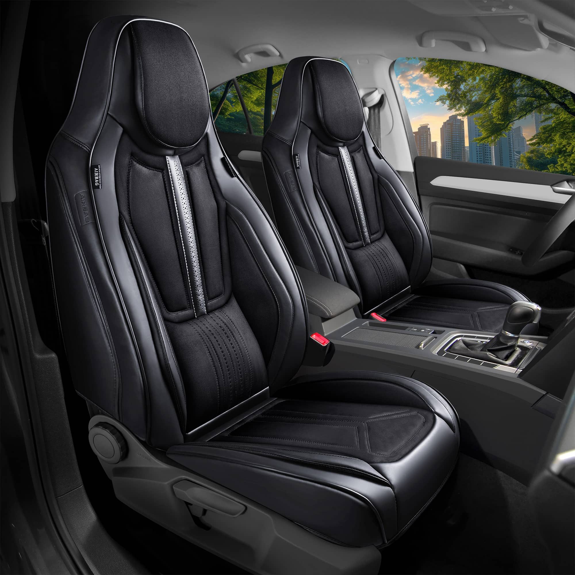 BREMER SITZBEZÜGE Autositzbezug für Ford Galaxy 3 Bj 2015-19 DS3, Set, 2-tlg., Schonbezüge Sitzbezüge Fahrer und Beifahrer, in Schwarz