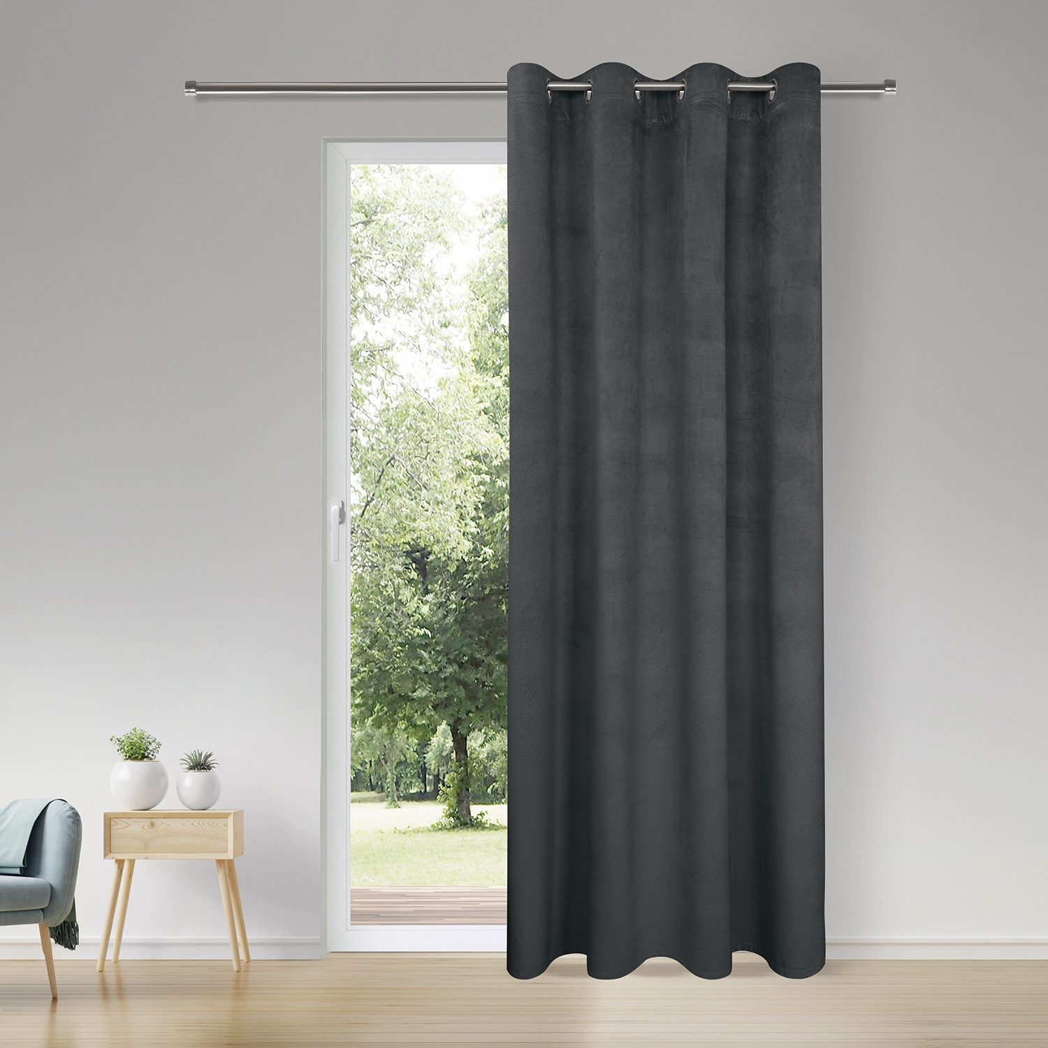 Gerster Vorhang Indra (1 St), Ösen, blickdicht, SB-Ösenschal "Indra"