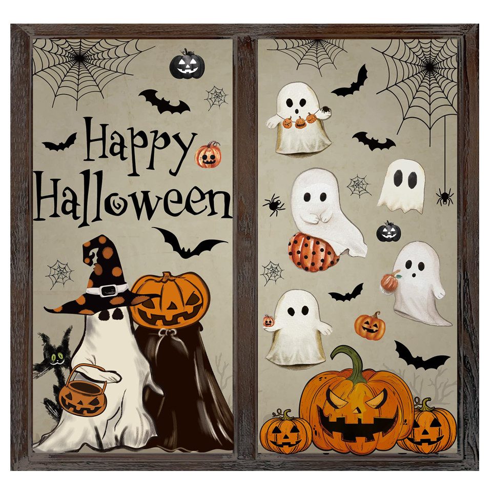 CLTYQ Fensterbild 6 Blatt Halloween Fensteraufkleber günstig online kaufen