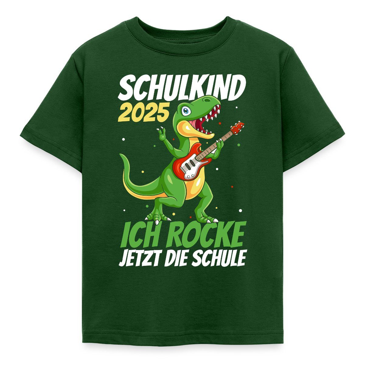 T-Shirt Schulanfang 2025 Dino Rockt Die Schule Kinder T-Shirt
