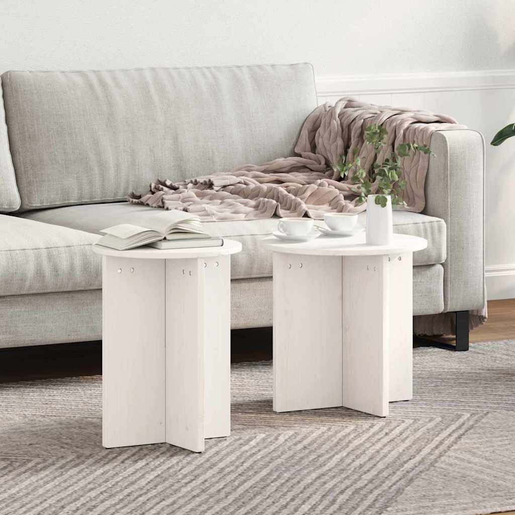 vidaXL Couchtisch Couchtisch 2 stk. Weiß 41,5 x 41,5 x 46 cm (2-St)