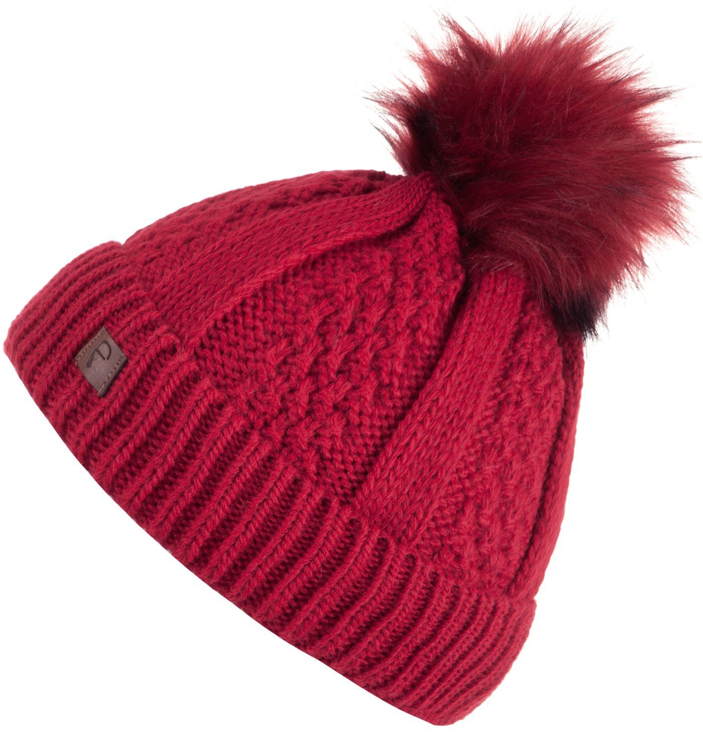 Faera Bommelmütze Wintermütze Damen Herren Mütze Beanie Haube gefüttert Bommelmütze 13
