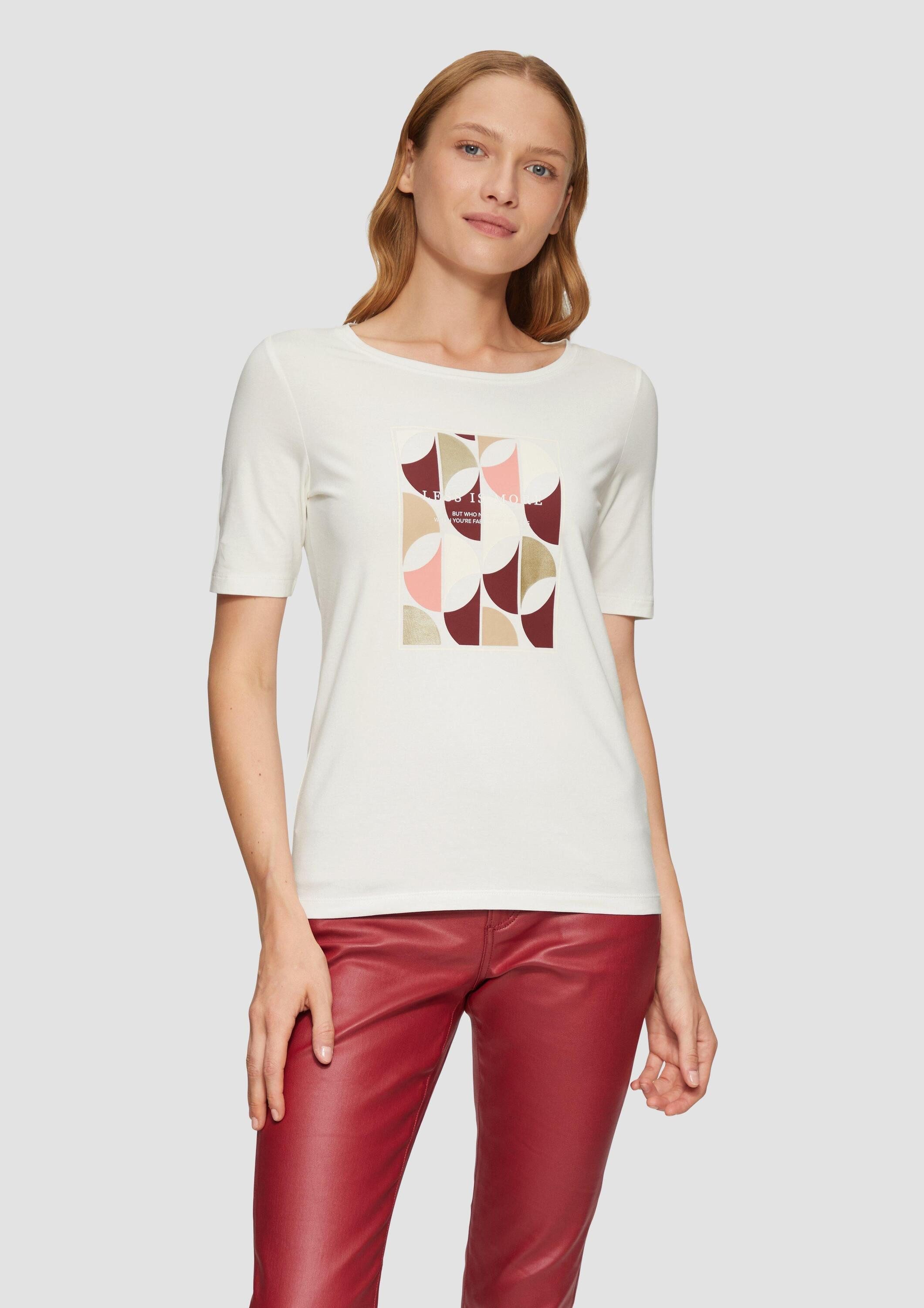 s.Oliver Kurzarmshirt T-Shirt T-Shirt mit Frontprint im Slim Fit günstig online kaufen