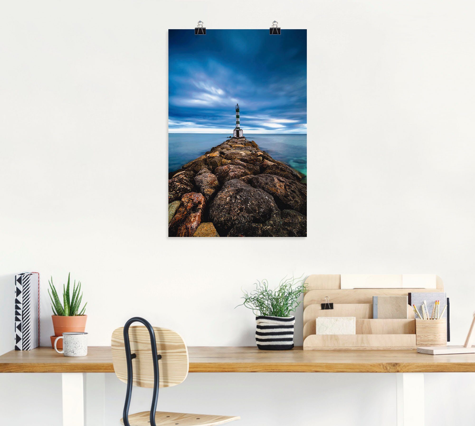 Artland Wandbild Leuchtturm am Atlantik, Leinwandbild, Größen Küste St), in Wandaufkleber (1 Poster als oder Alubild, versch